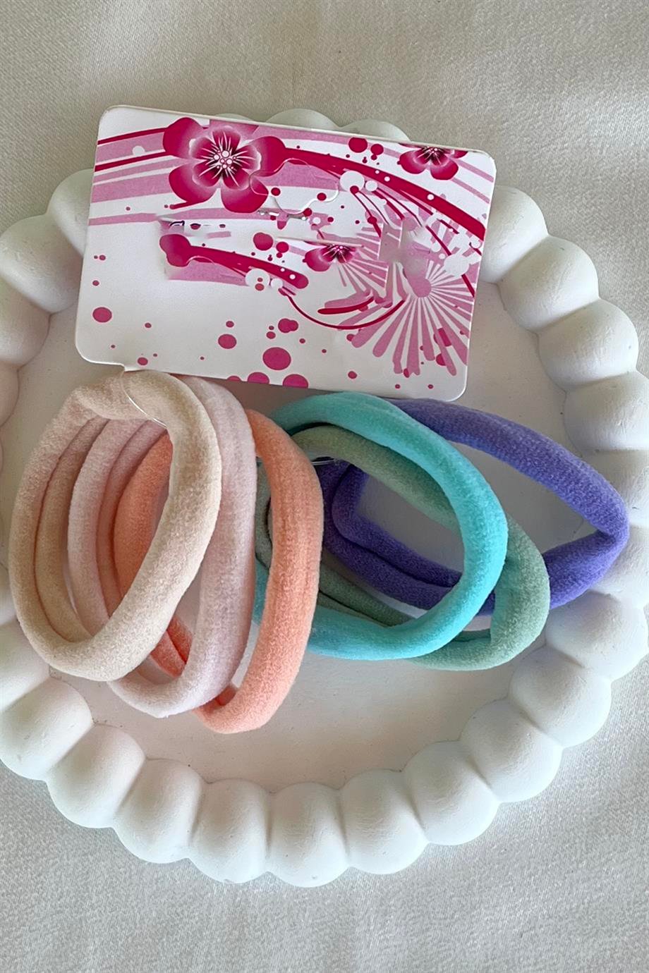 6'lı Karışık Renk Havlu Lastik Toka