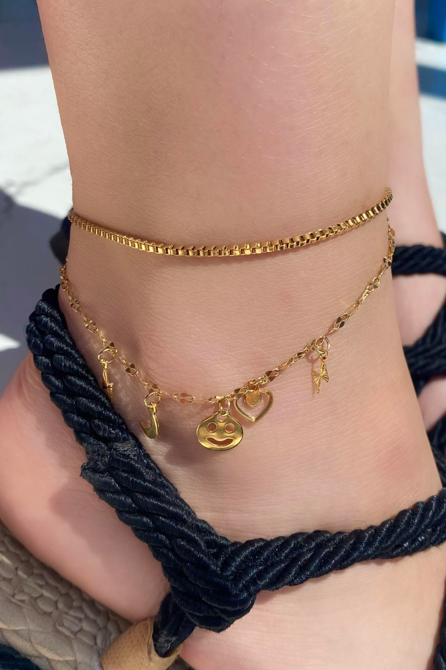 Altın Renk Karışık Figür Çelik Halhal