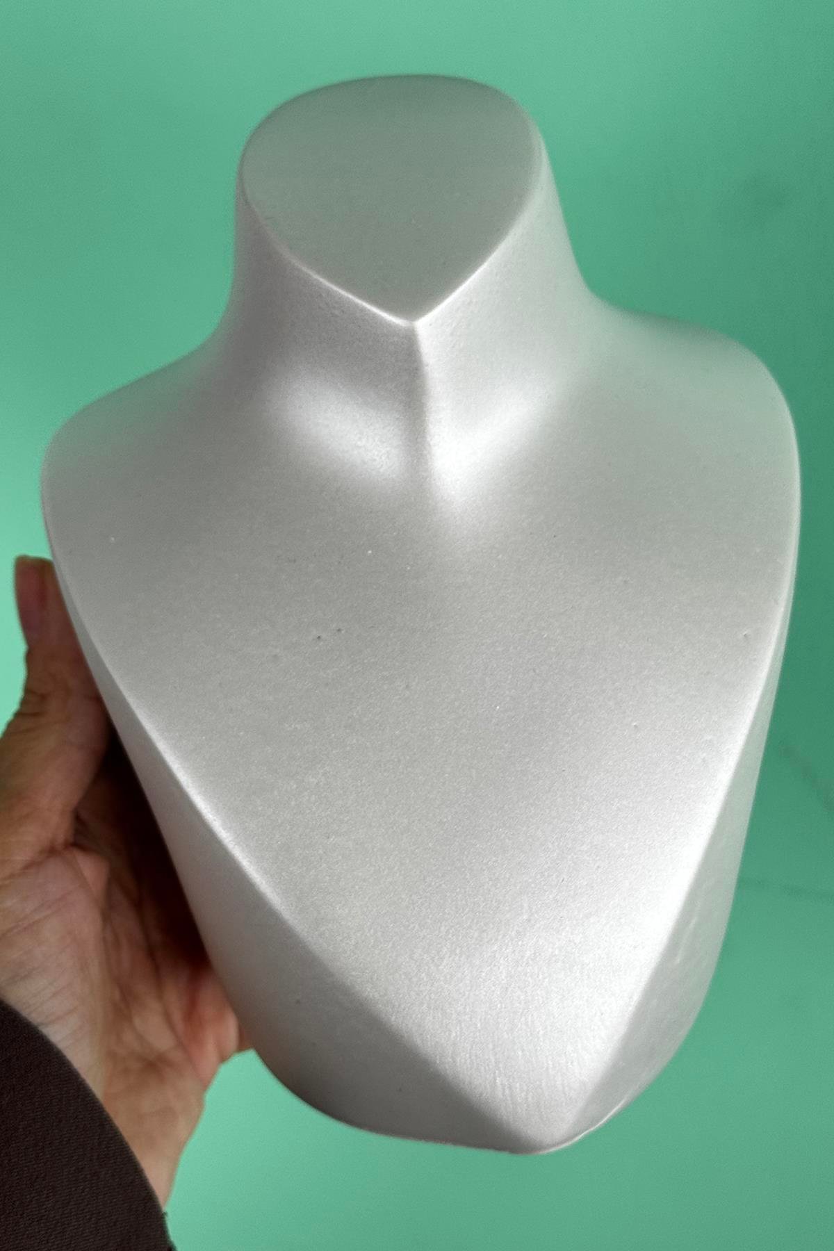 Beyaz Renk Boyun Manken Takı Standı Kolye Askısı