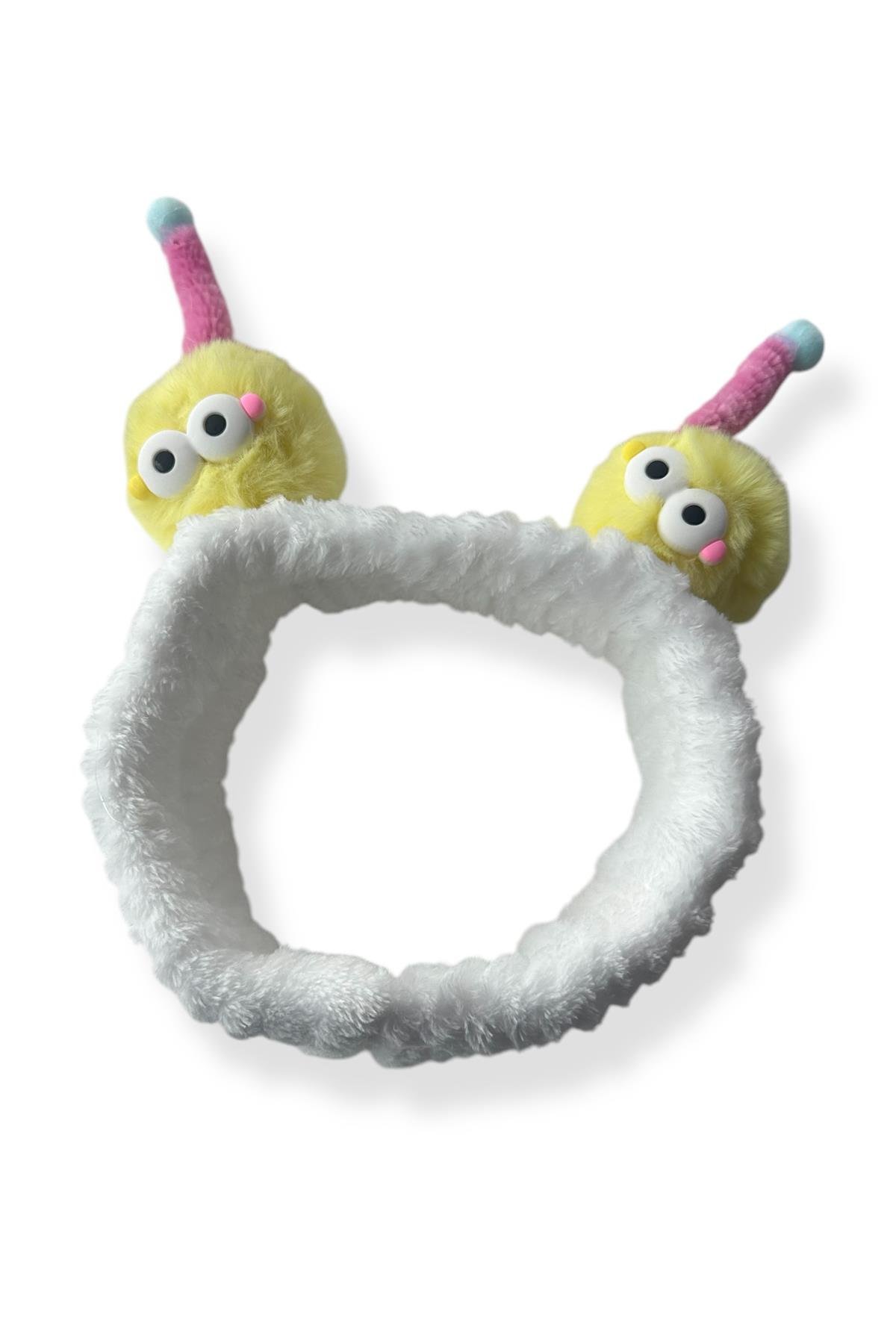 Beyaz Renk Canavar Figürlü Peluş Saç Bandı