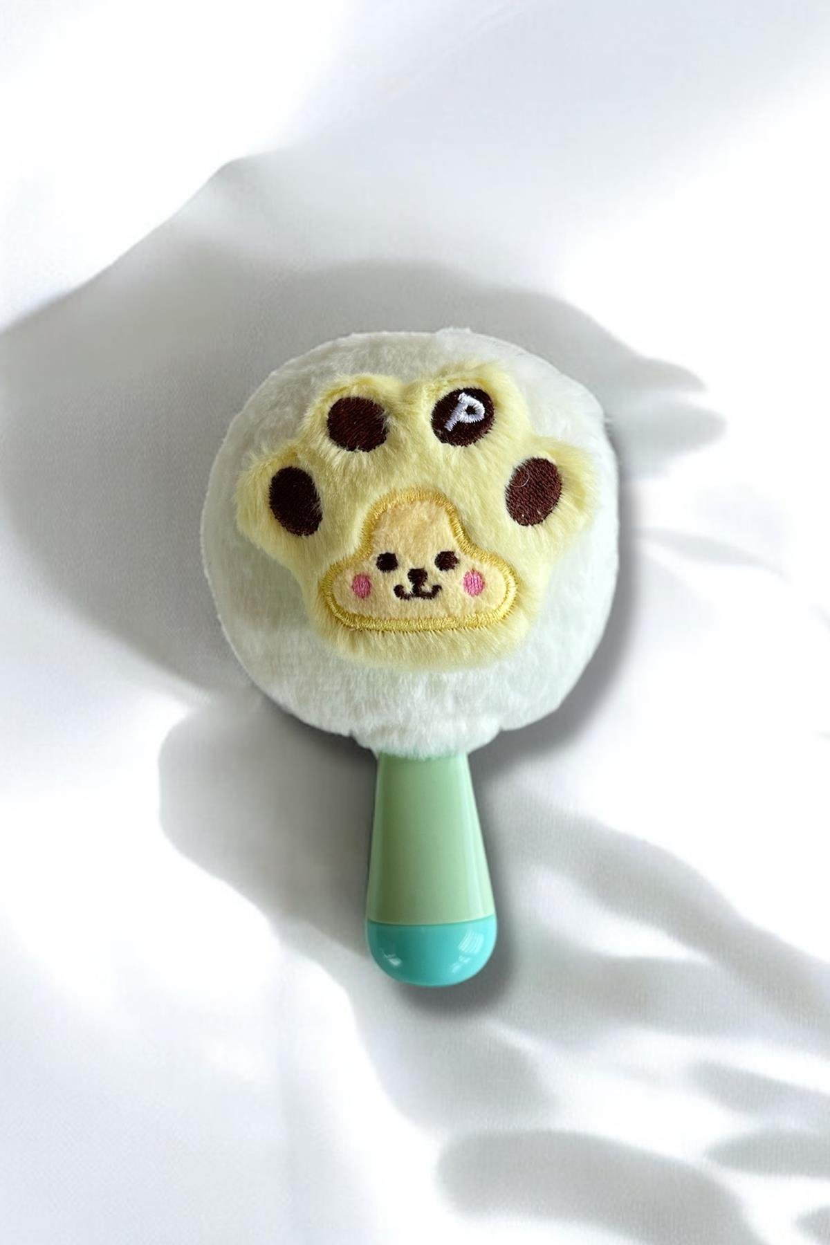 Beyaz Renk Pati Figürlü Peluş El Aynası