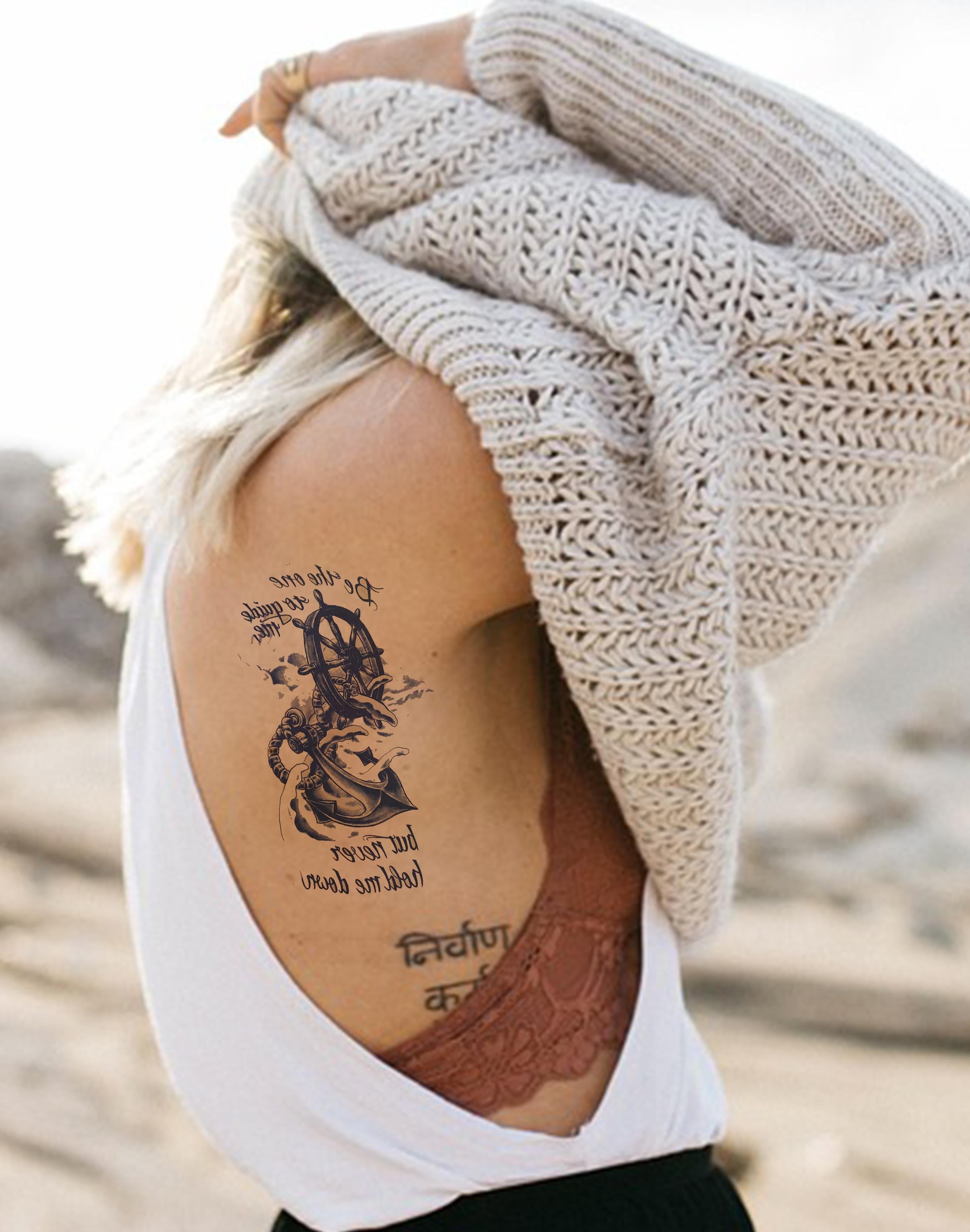 Çapa Figürlü 12 Saat Sonra Kararan Geçici Dövme Tattoo