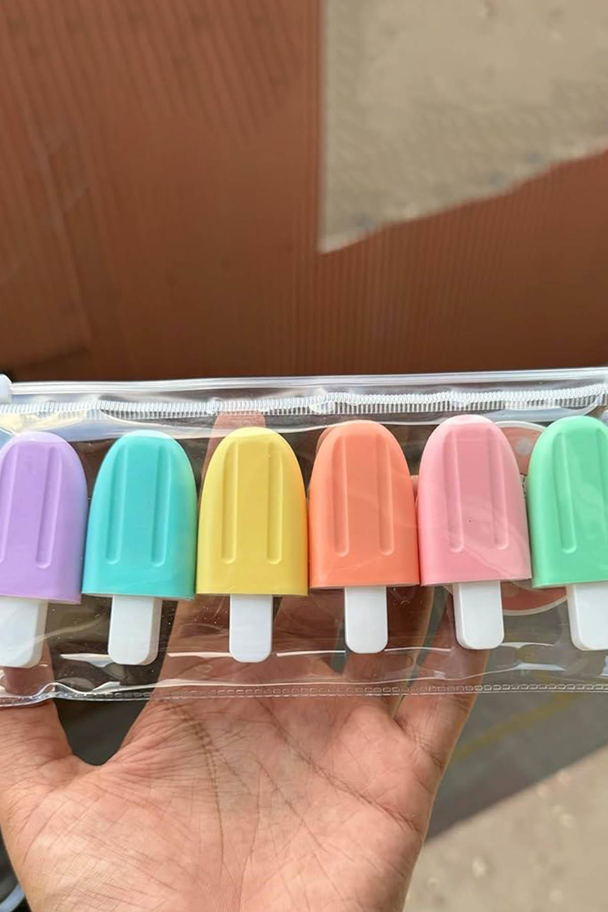 Dondurma Figürlü 6'lı Fosforlu Kalem Set