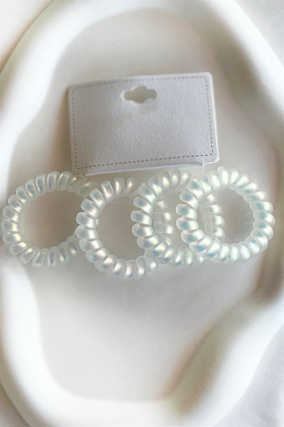 Dörtlü Beyaz Hologramlı Helezon Toka 