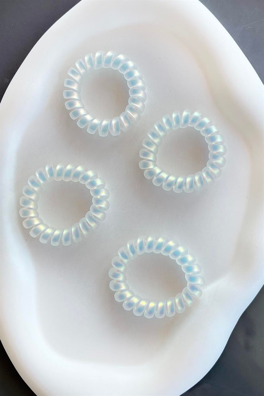 Dörtlü Beyaz Hologramlı Helezon Toka 