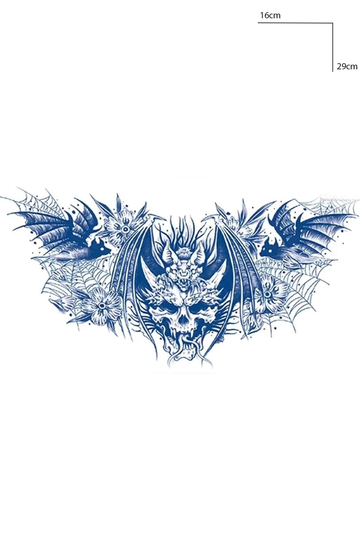 Ejderha Figürlü 12 Saat Sonra Kararan Geçici Dövme Tattoo