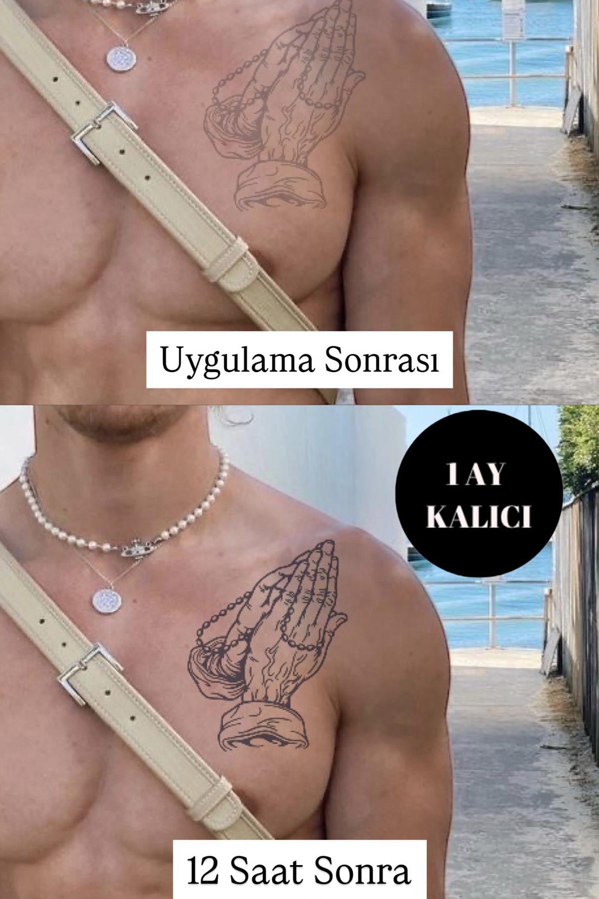 El Figürlü 12 Saat Sonra Kararan Geçici Dövme Tattoo