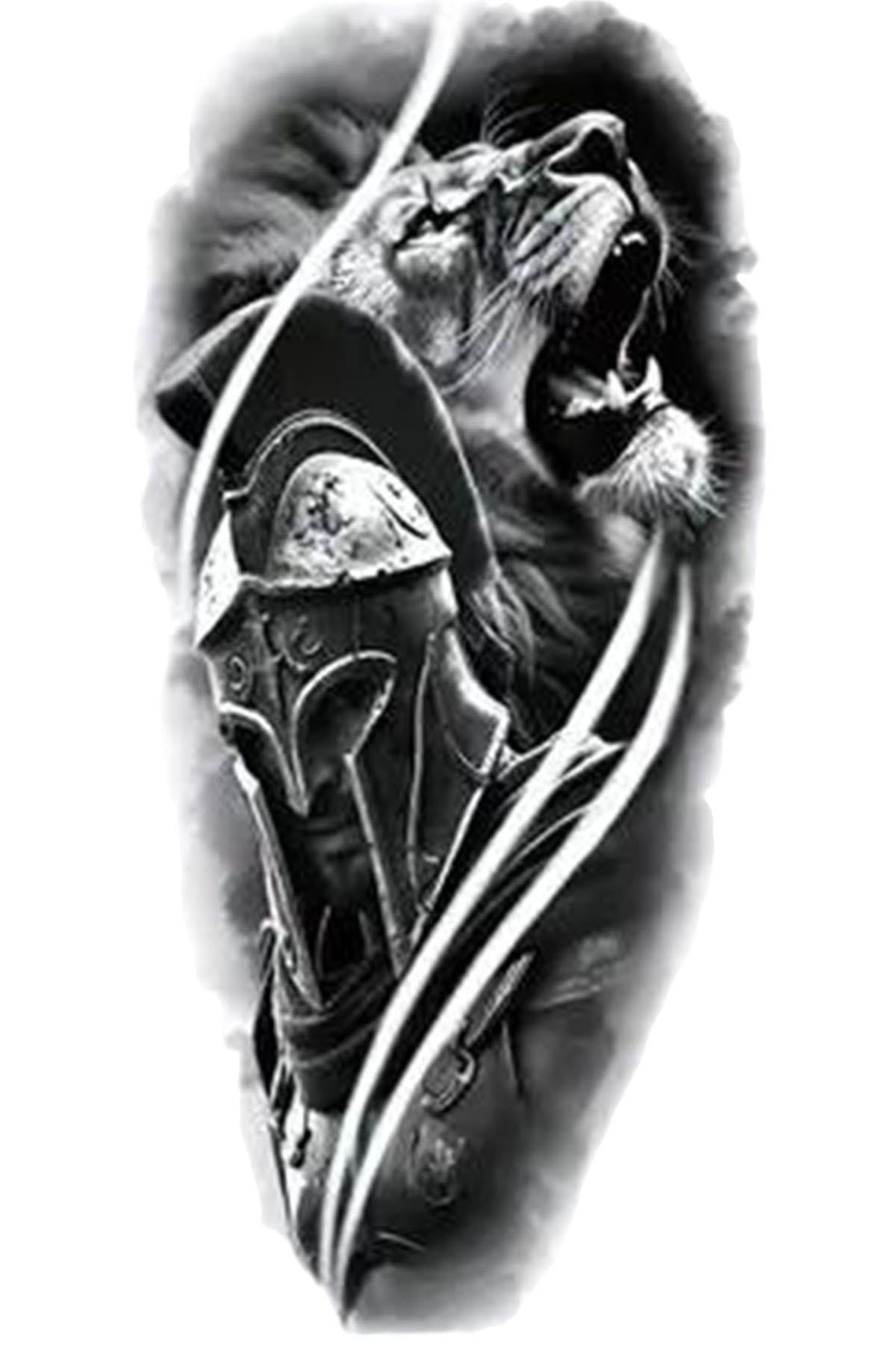 Geçici Aslan Figürlü Dövme Tattoo