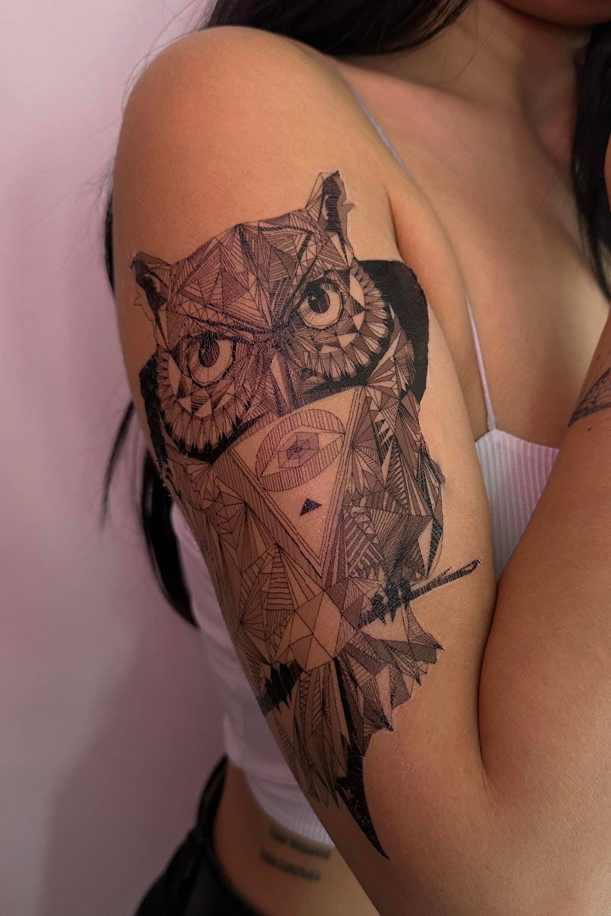 Geçici Baykuş Dövme Tattoo
