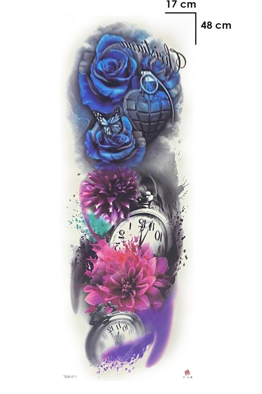 Geçici Çiçek ve Saat Dövme Tattoo