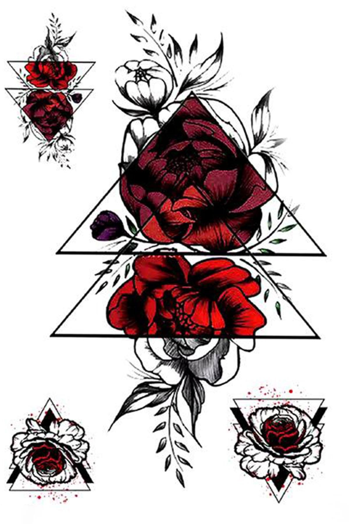 Geçici Gül Figürlü Dövme Tattoo