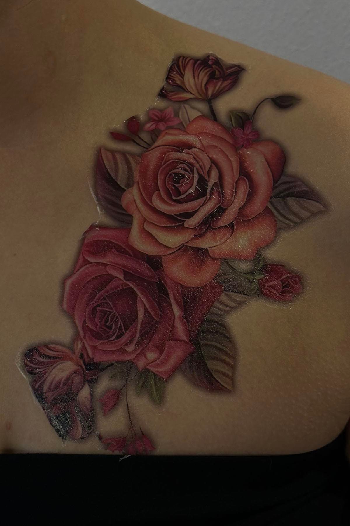 Geçici Gül Figürlü Dövme Tattoo