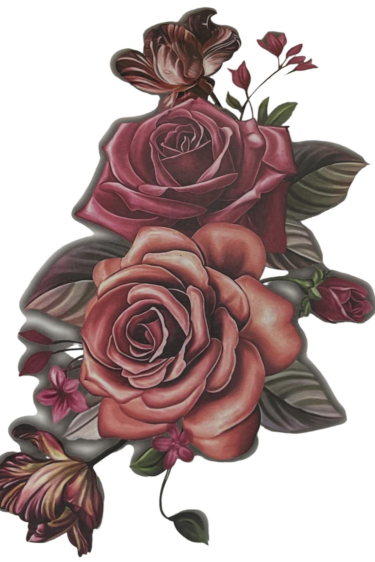Geçici Gül Figürlü Dövme Tattoo