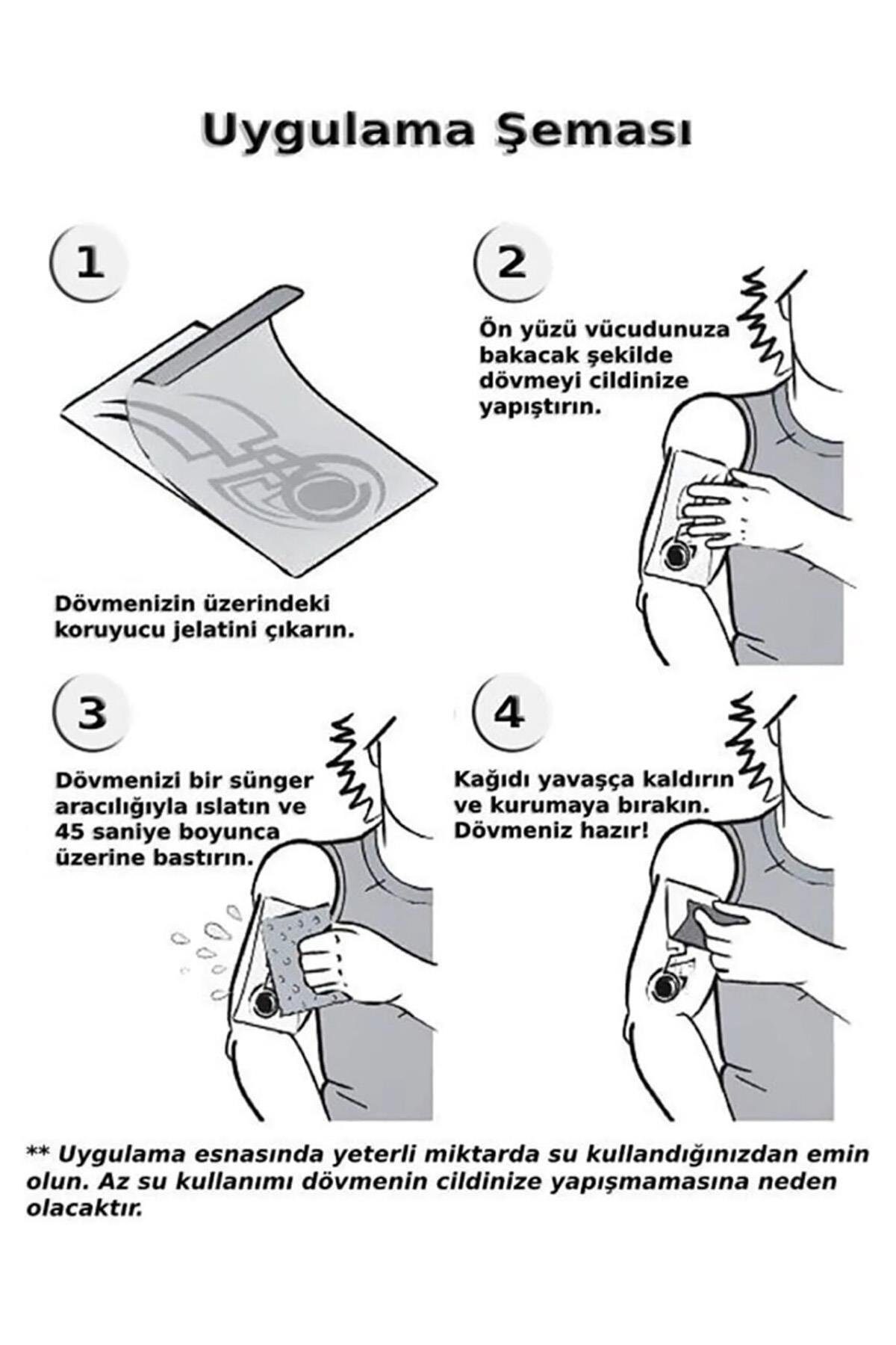 Geçici Gül Figürlü Mini Dövme Tattoo