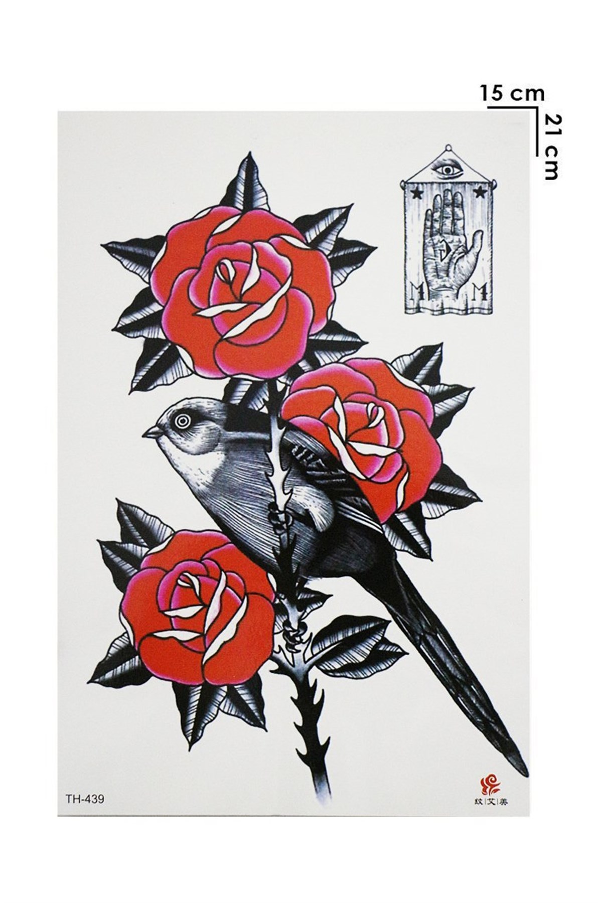 Geçici Gül Kuş Dövme Tattoo