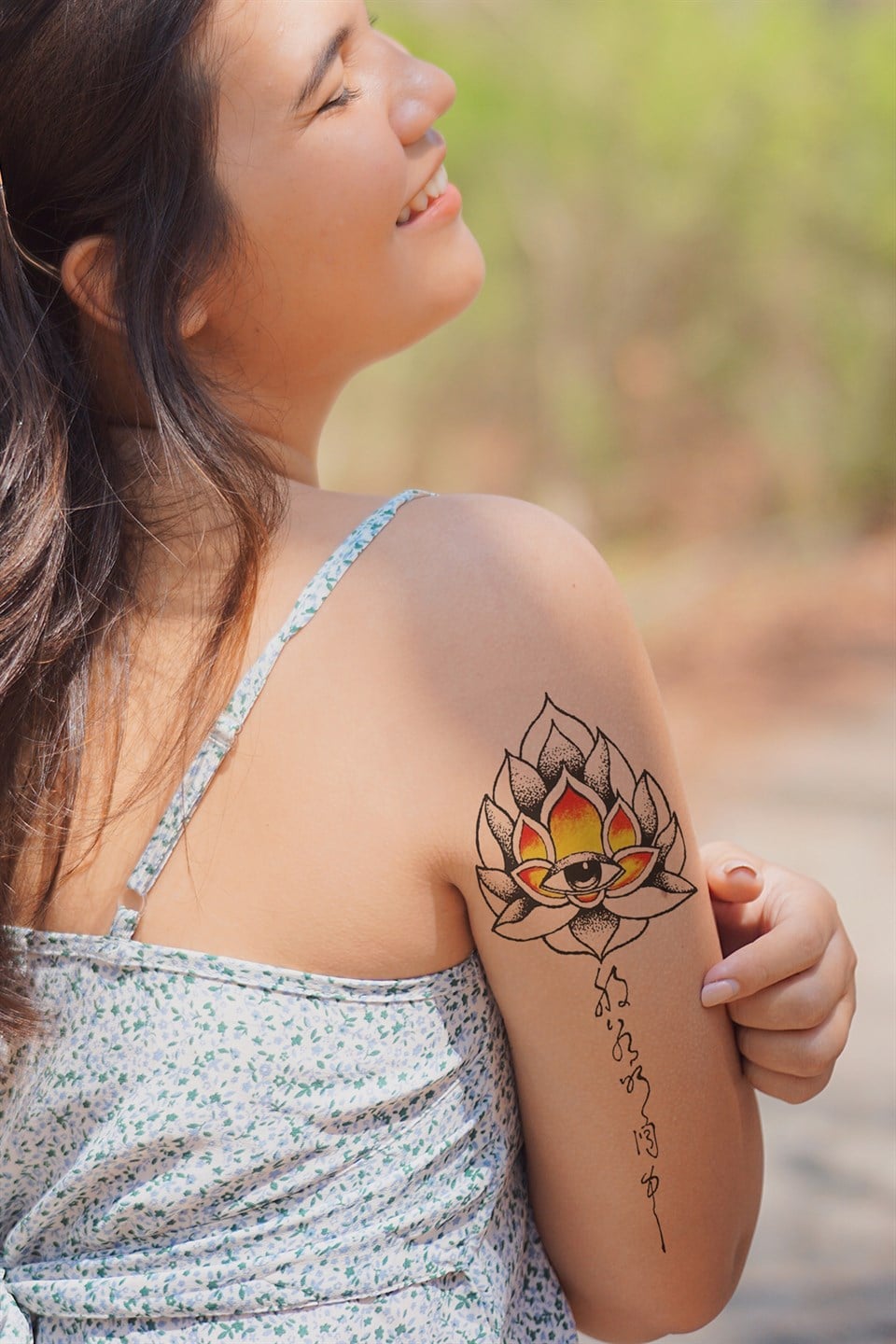 Temporary Rose and Eye Tattoo Tattoo