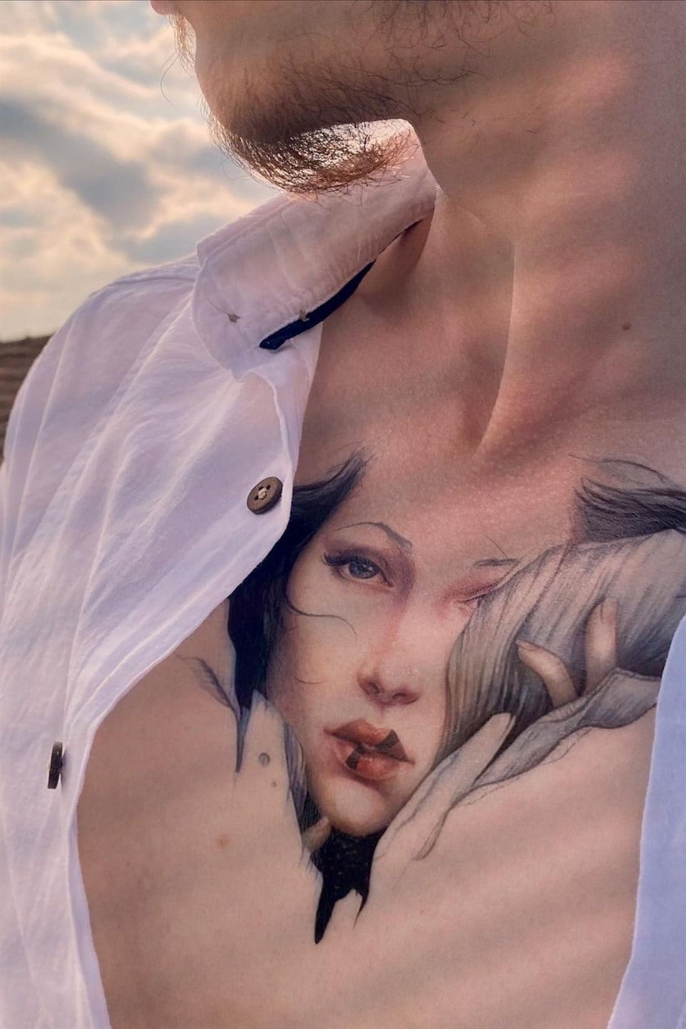 Temporary Female Model Tattoo