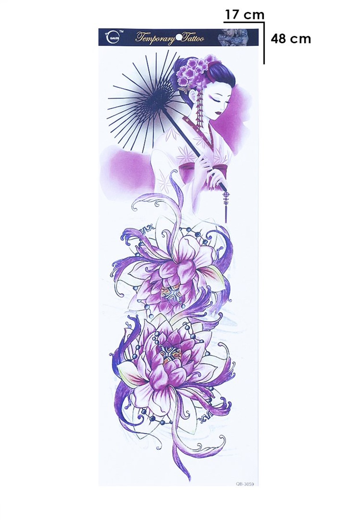 Geçici Kadın Modelli ve Çiçek Kol Dövme Tattoo
