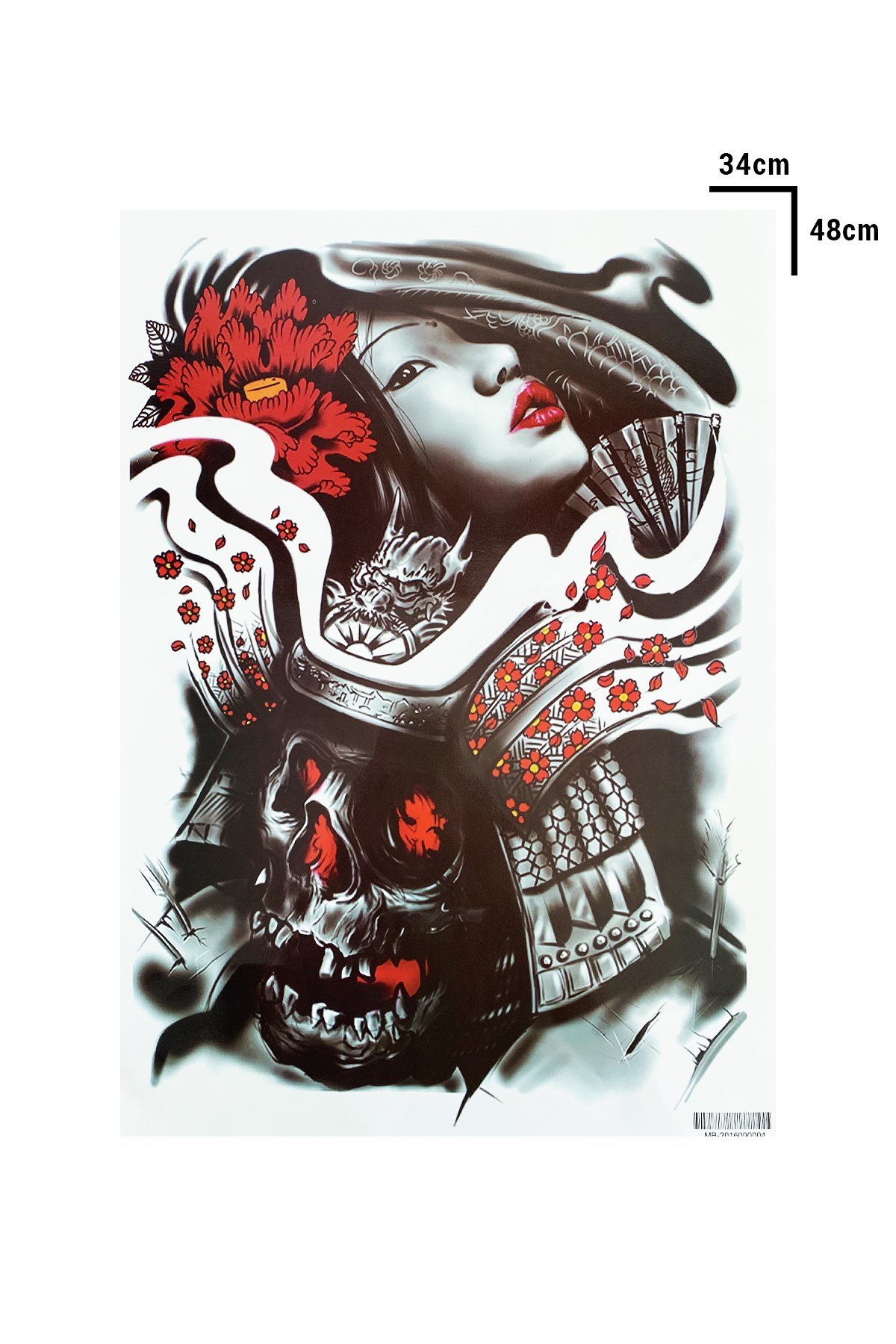 Geçici Kadın ve Kurukafa Modelli Dövme Tattoo