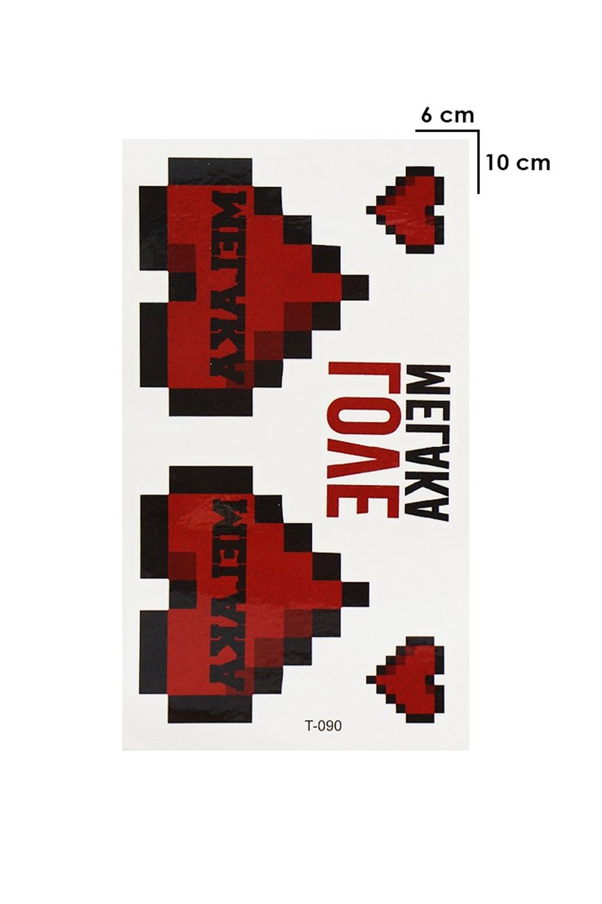 Geçici Kalplı ve Love Yazan Mini Dövme Tattoo