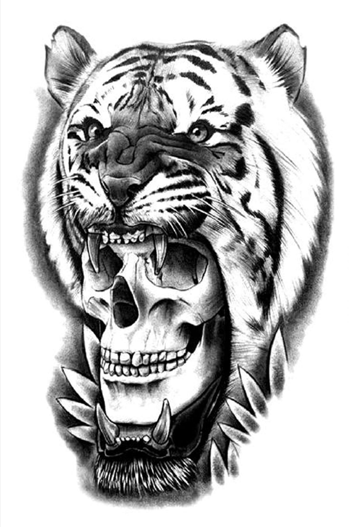 Geçici Kaplan Figürlü Dövme Tattoo