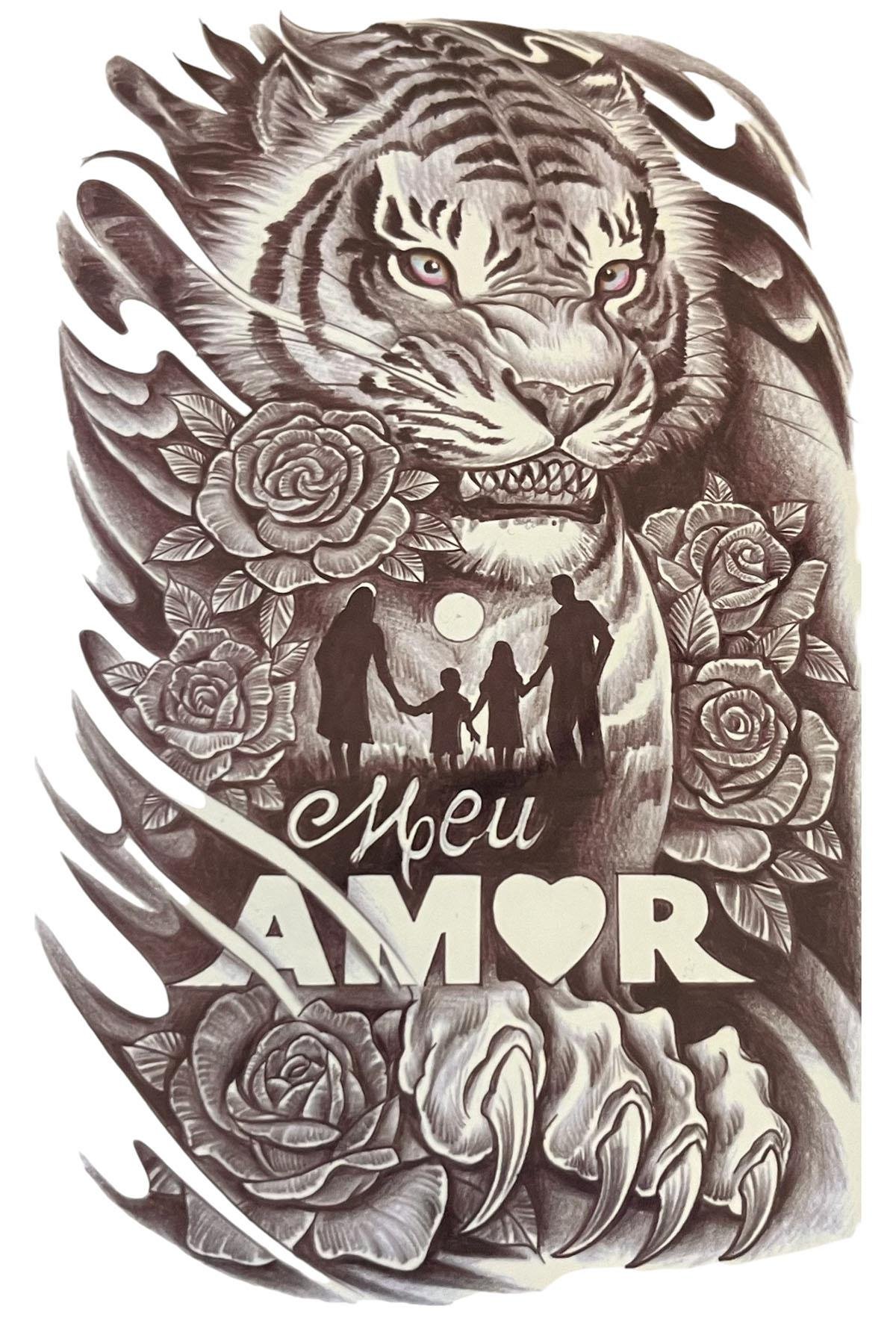 Geçici Kaplan Figürlü Dövme Tattoo