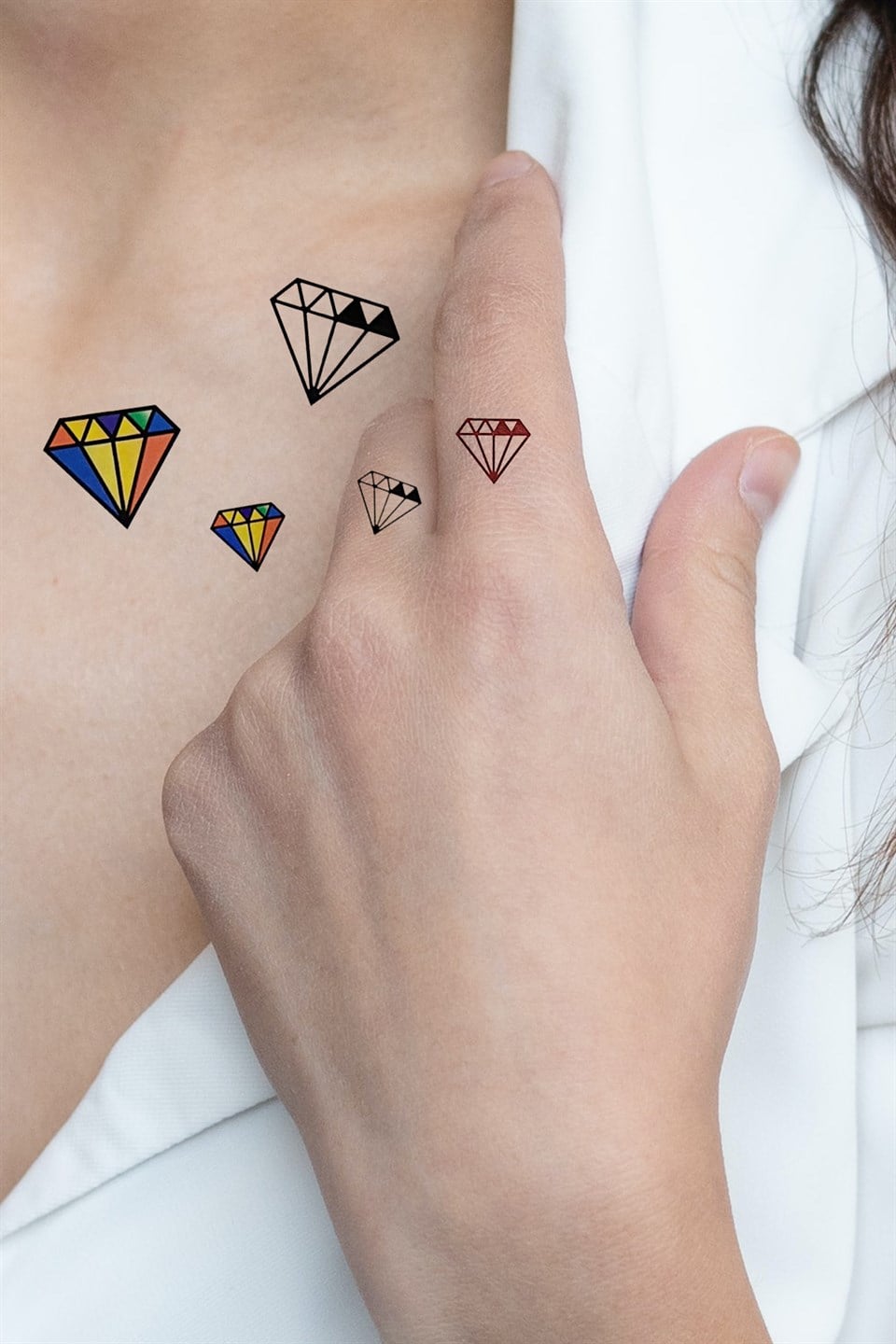 Geçici Karışık Elmas Dövme Tattoo