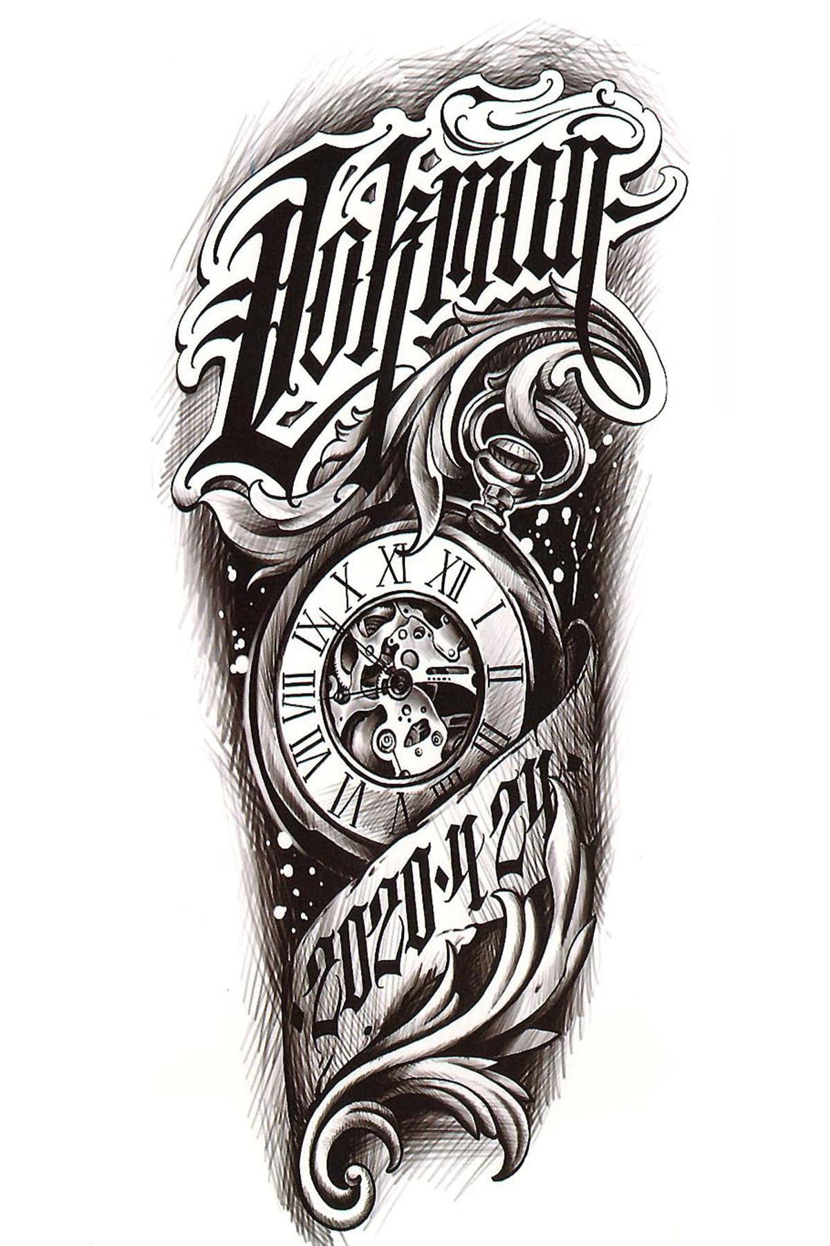 Geçici Karışık Figürlü Dövme Tattoo