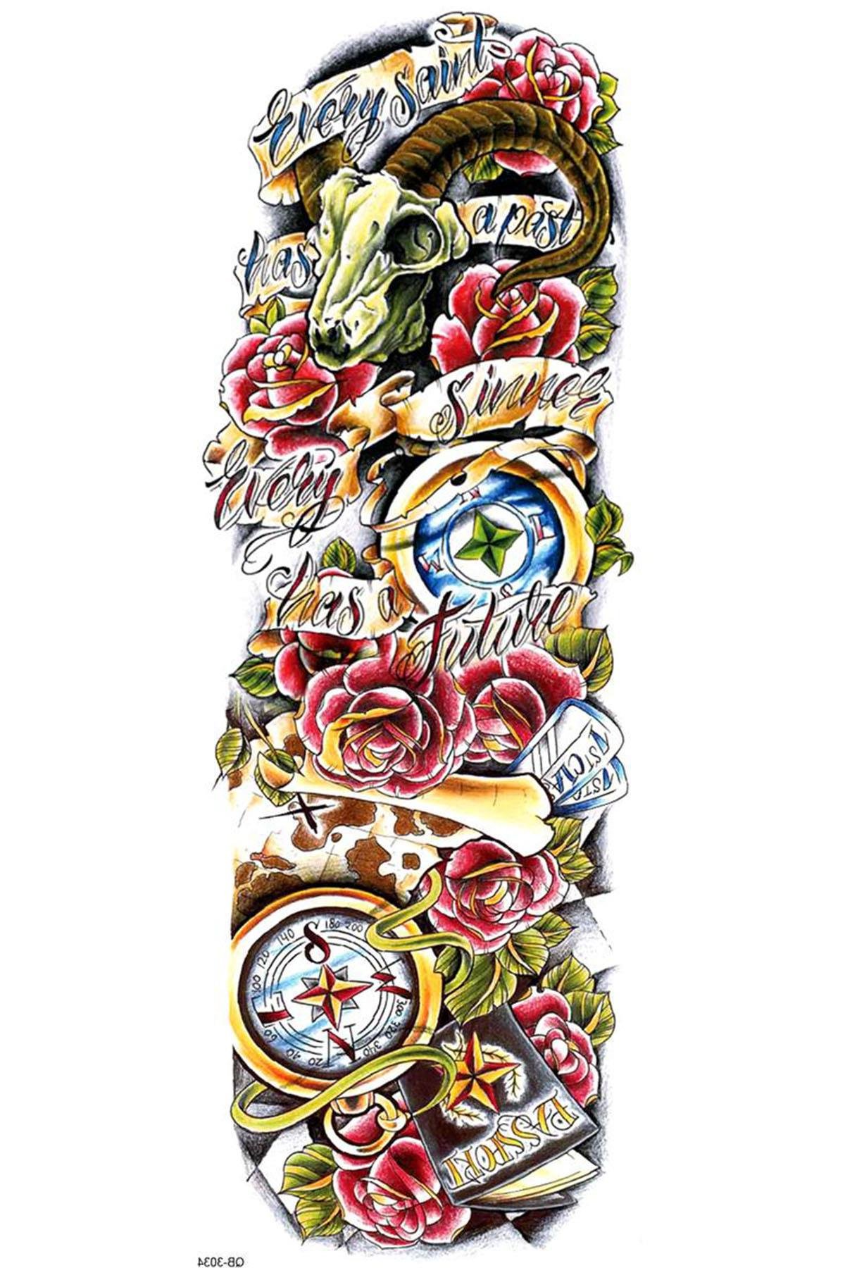 Geçici Karışık Figürlü Dövme Tattoo