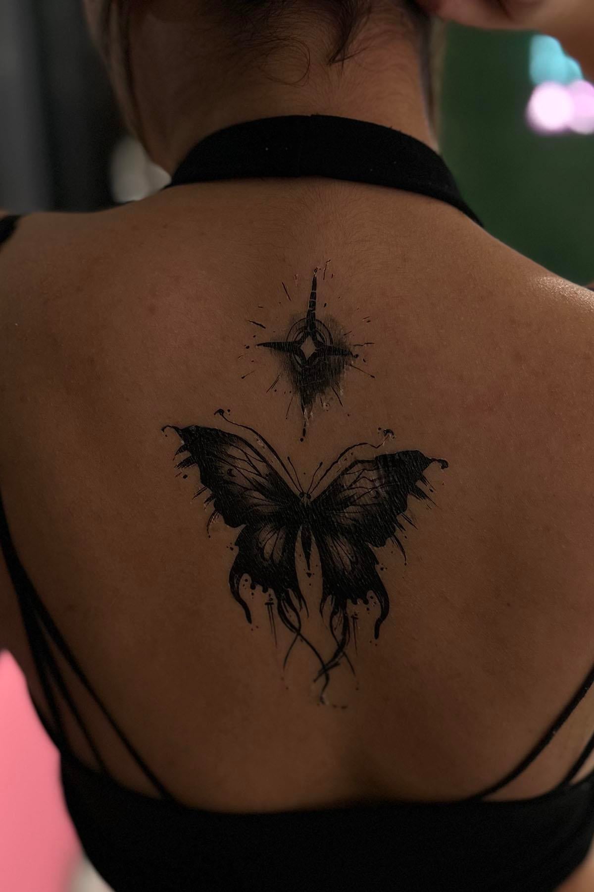 Geçici Kelebek Figürlü Dövme Tattoo