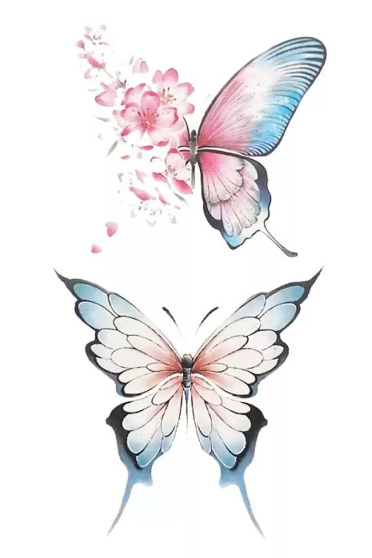 Geçici Kelebek Figürlü Mini Dövme Tattoo