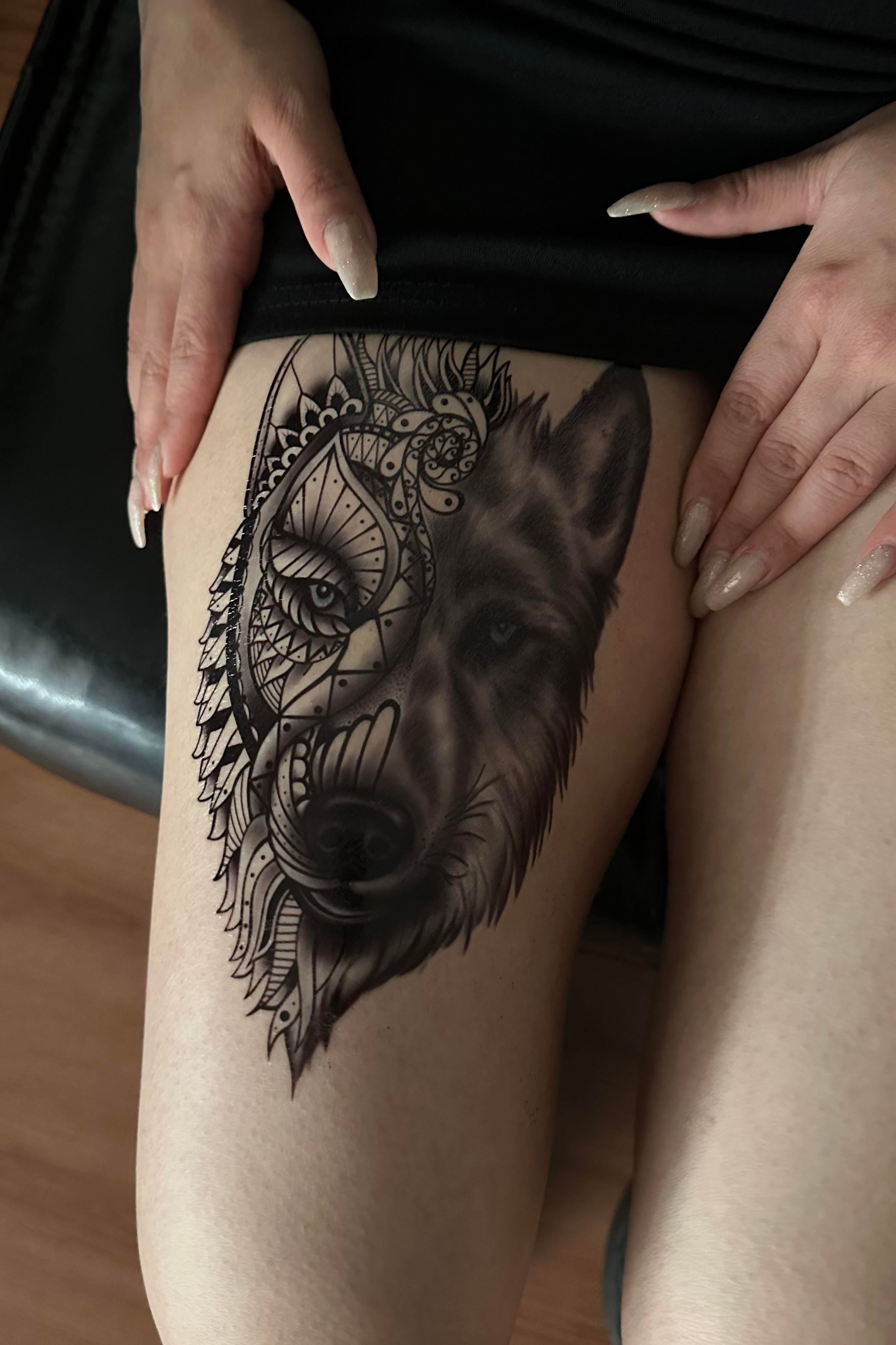 Geçici Kurt Figürlü Dövme Tattoo