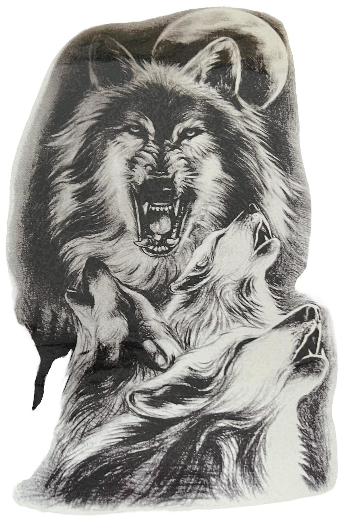 Geçici Kurt Figürlü Dövme Tattoo