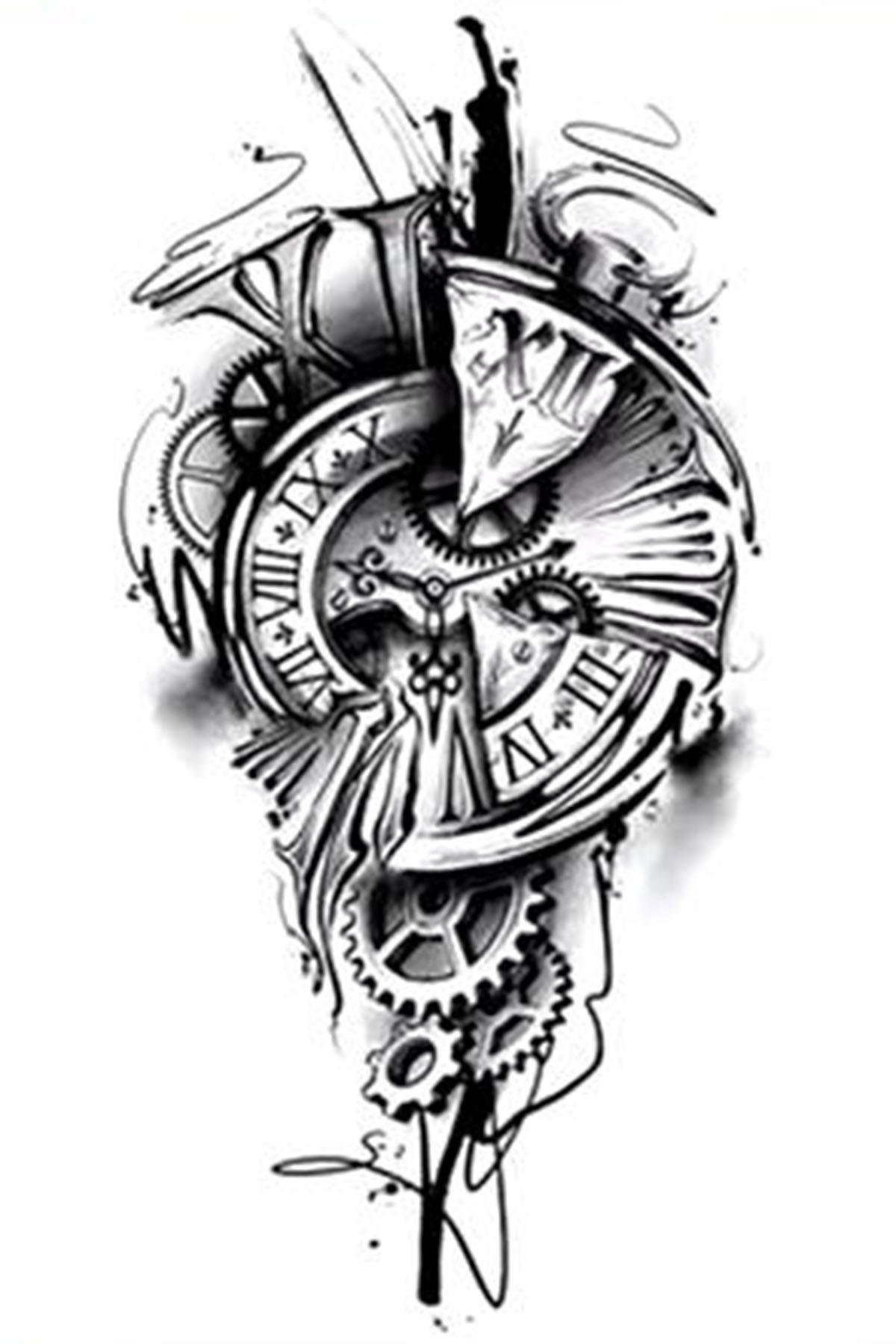 Geçici Pusula Figürlü Mini Dövme Tattoo