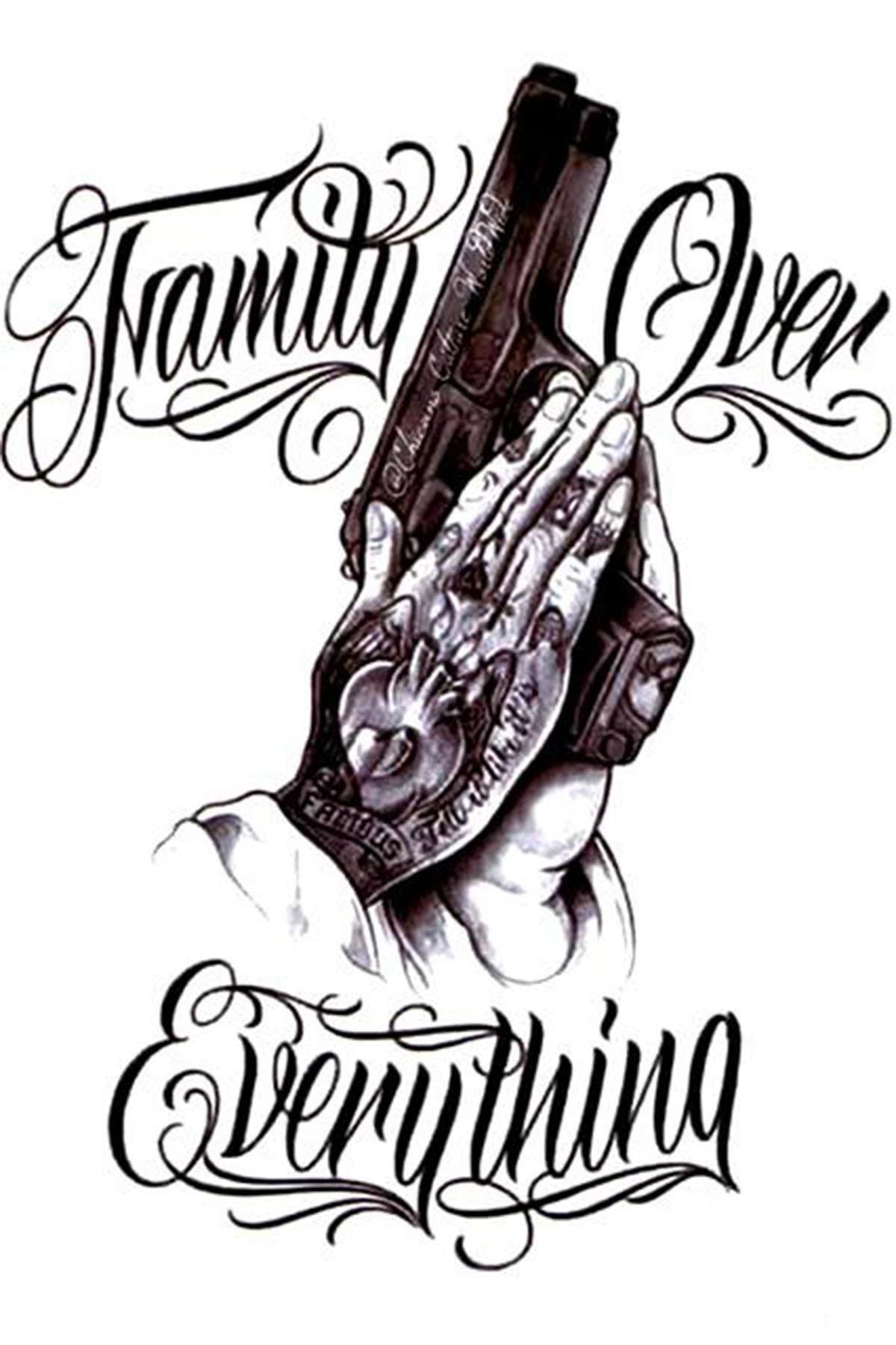 Geçici Silah Figürlü Dövme Tattoo