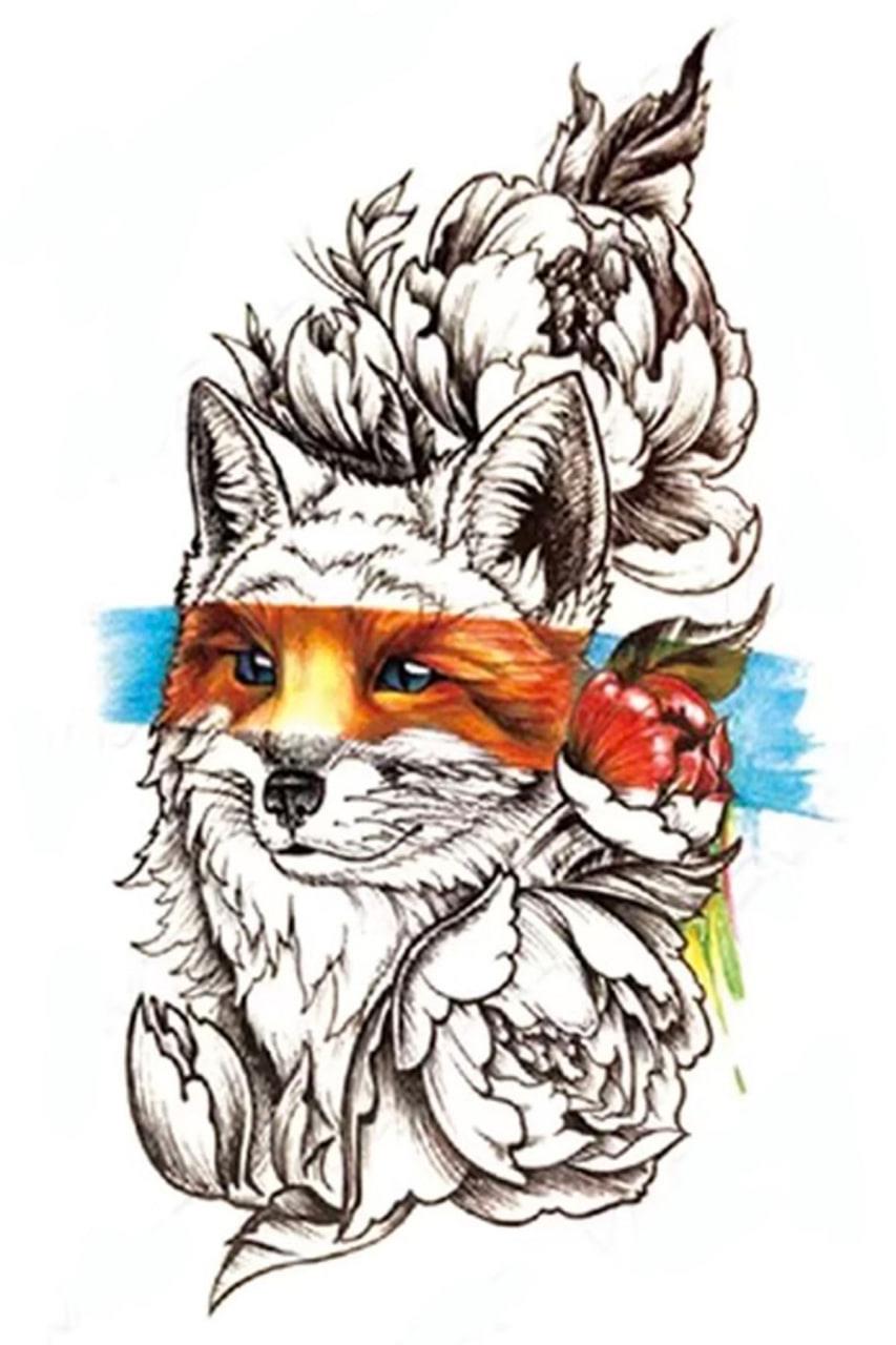 Geçici Tilki Figürlü Dövme Tattoo