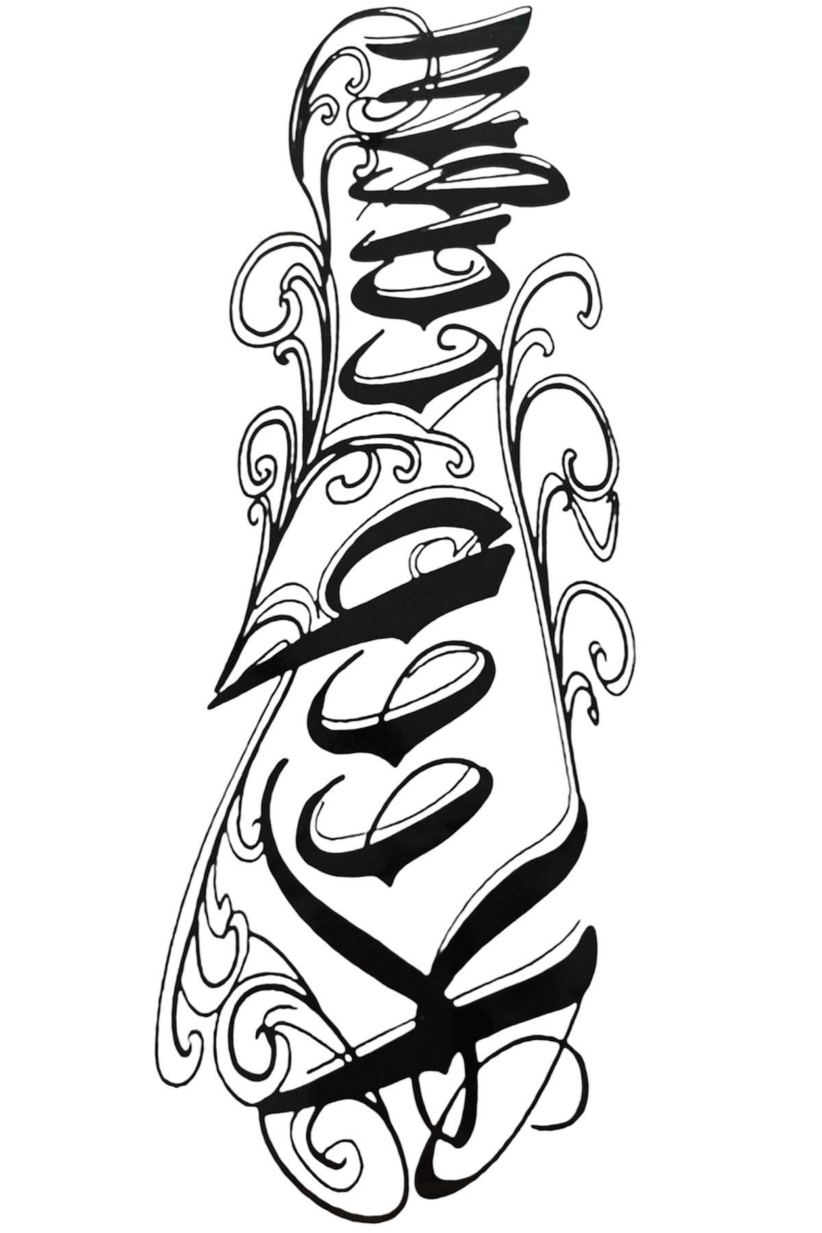 Geçici Yazı Detaylı Dövme Tattoo