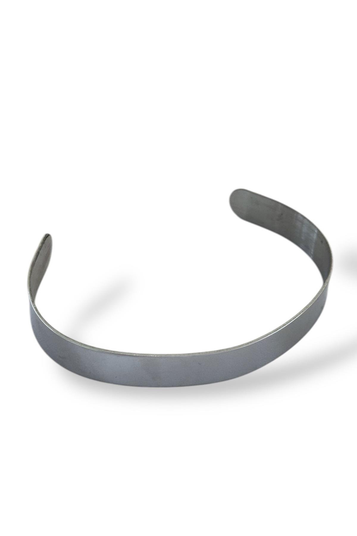 Gümüş Renk Erkek Çelik Kelepçe Bileklik