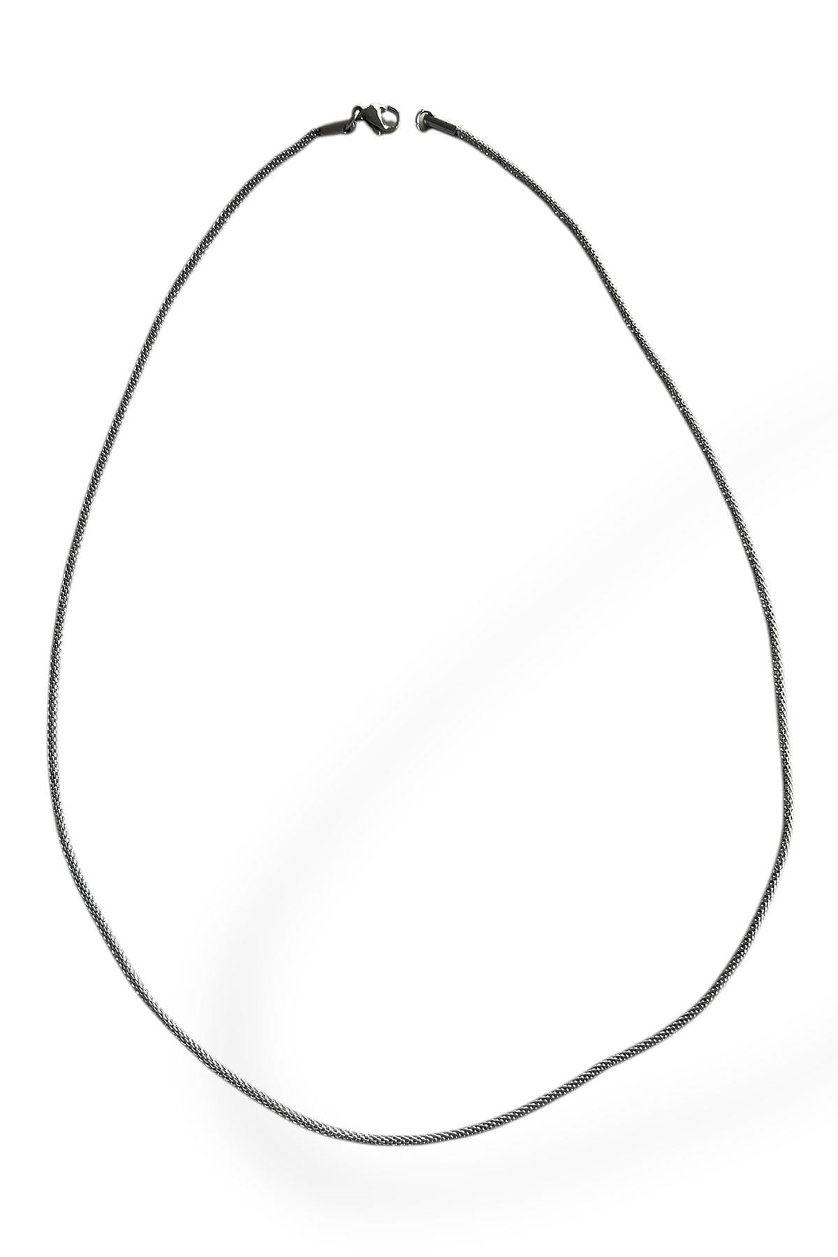 Gümüş Renk Erkek Zincir Çelik Kolye (55cm)