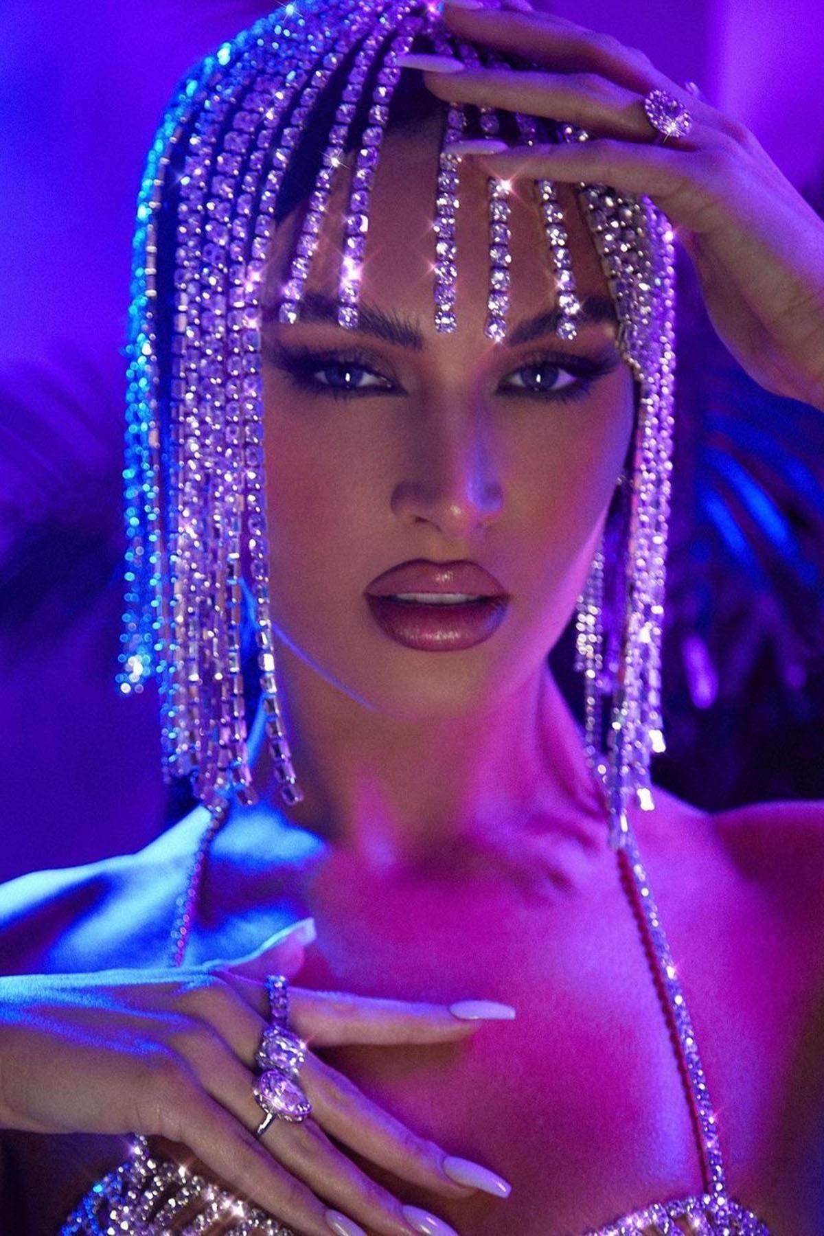 Gümüş Renk Taş Detaylı Saç Aksesuarı/Kına Aksesuarı