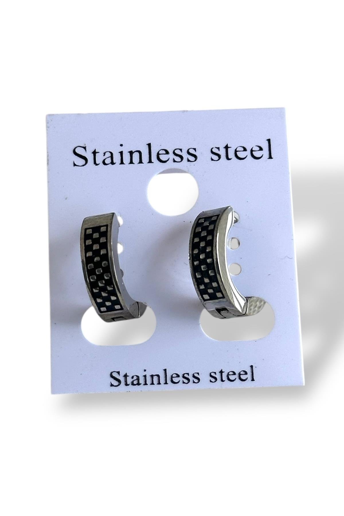 Gümüş Renk Unisex Çelik Halka Küpe (Çift)