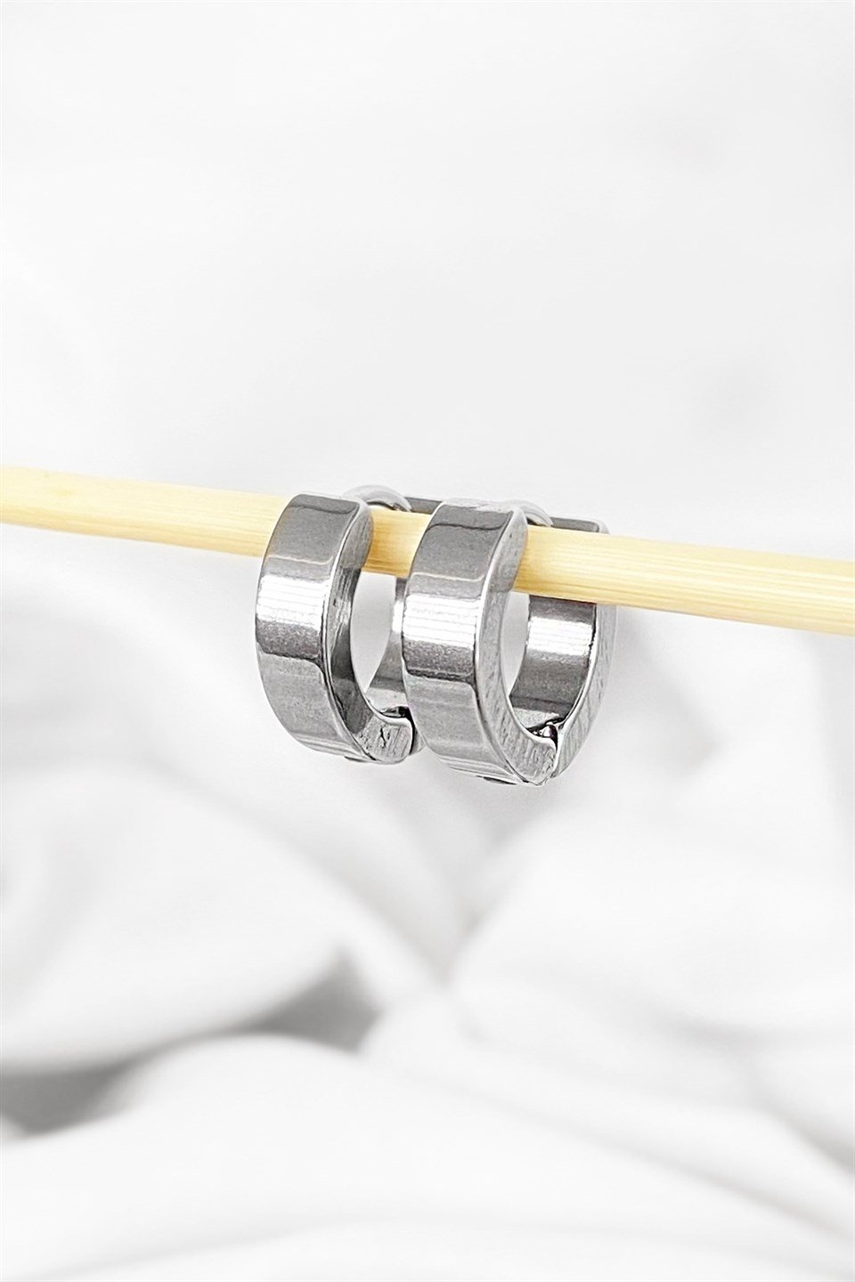 Silver Color Unisex Hoop Earrings