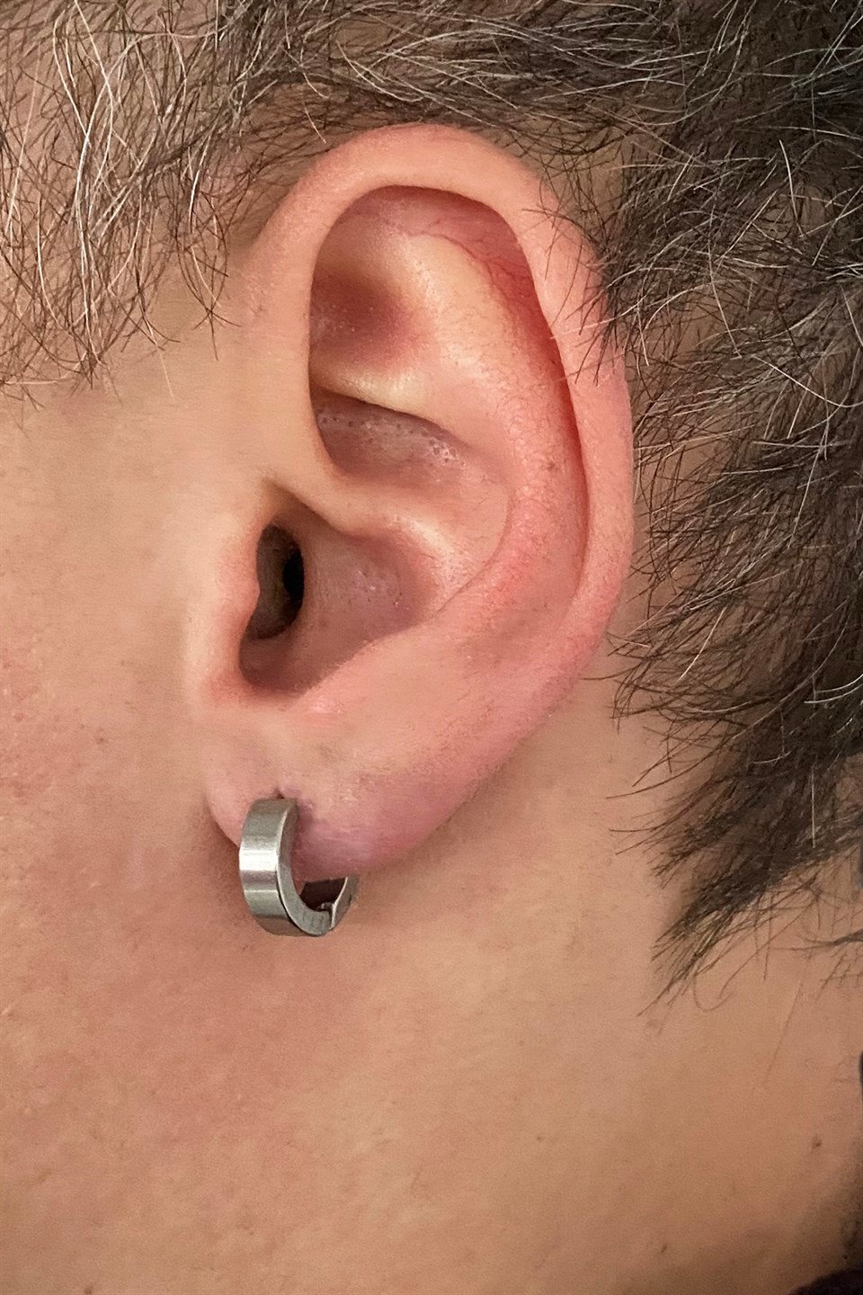 Silver Color Unisex Hoop Earrings