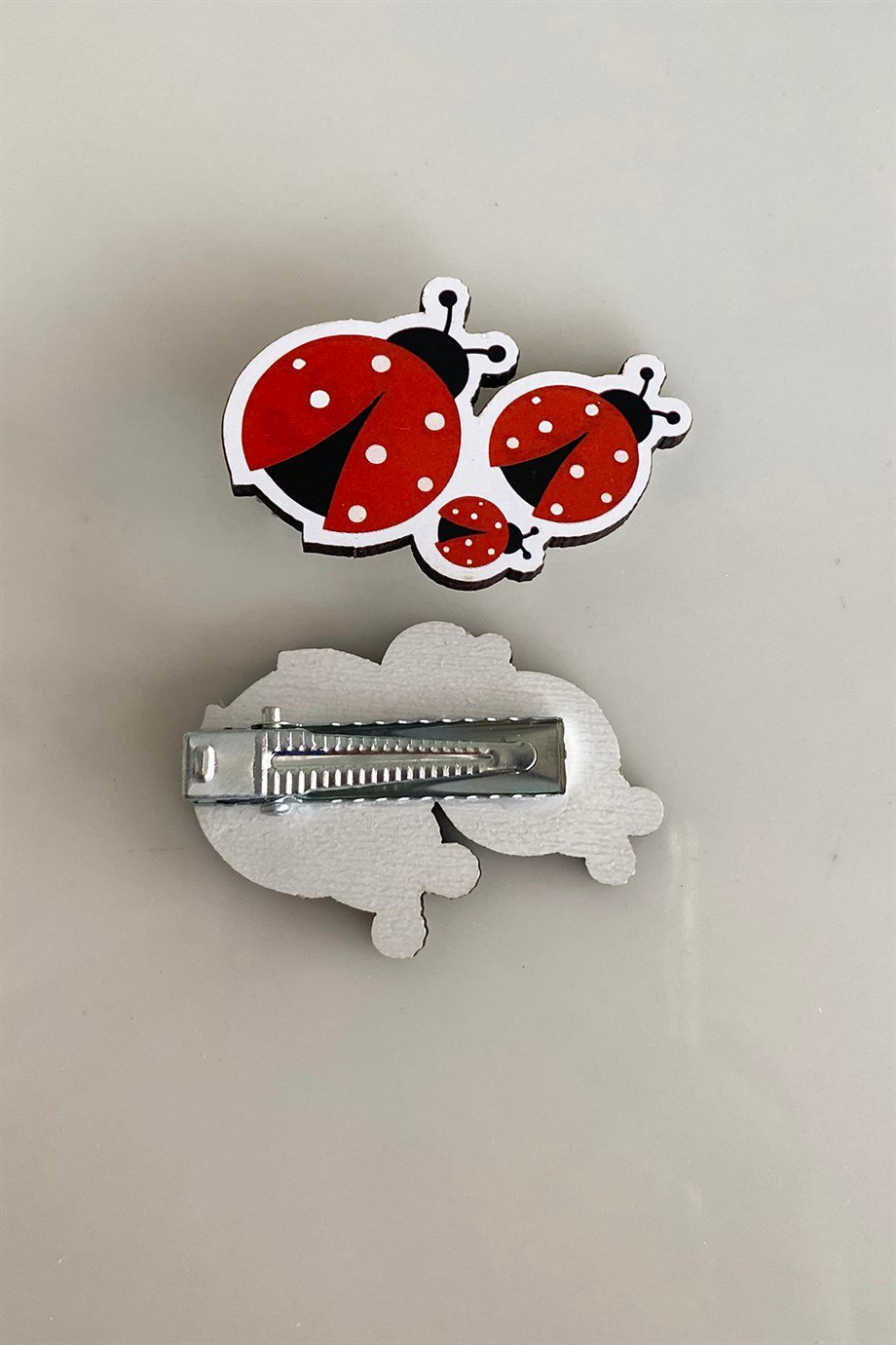 İkili Uğur Böceği Figürlü Çocuk Pens Toka Set