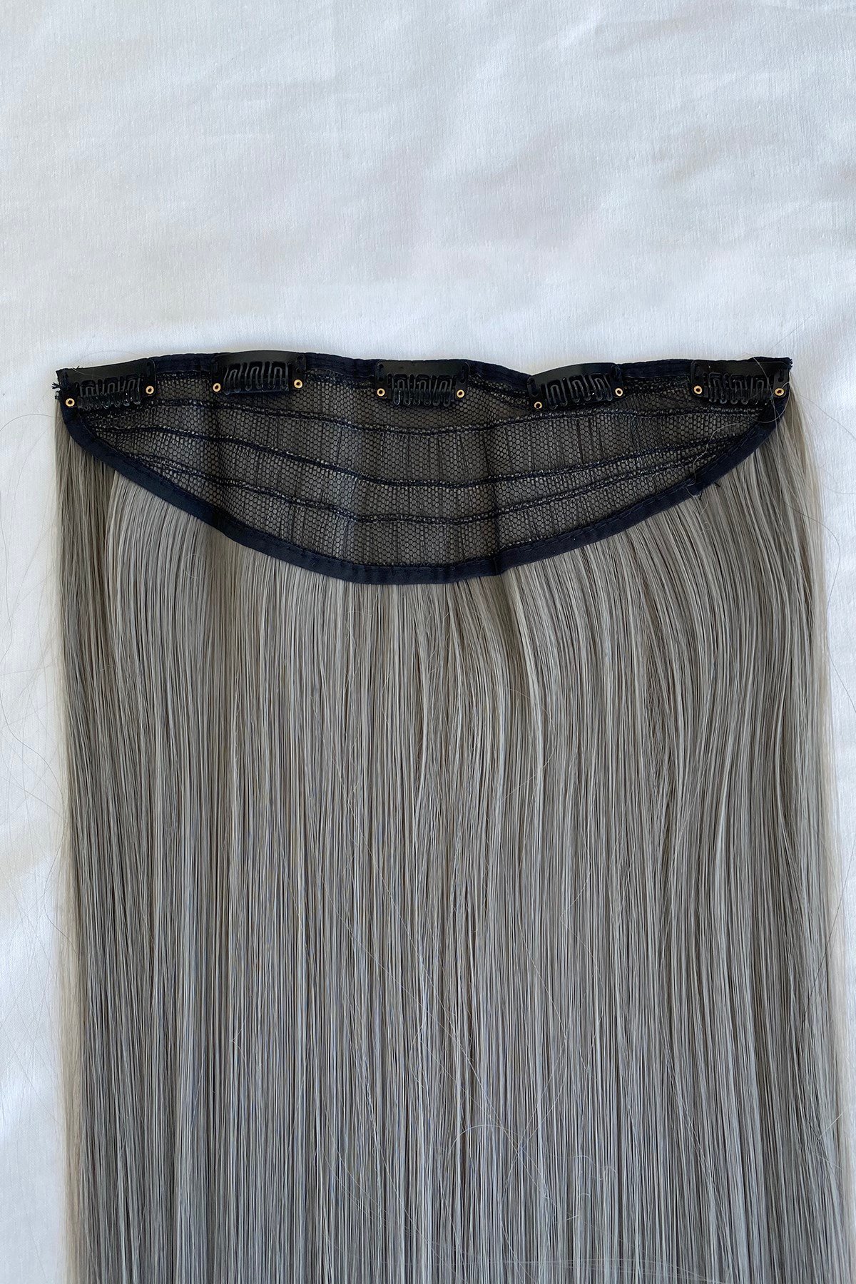 Isıya Dayanıklı Yarım Ay Saç Çıt Çıt / Düz / Gri / 70Cm / 140Gr (13#)