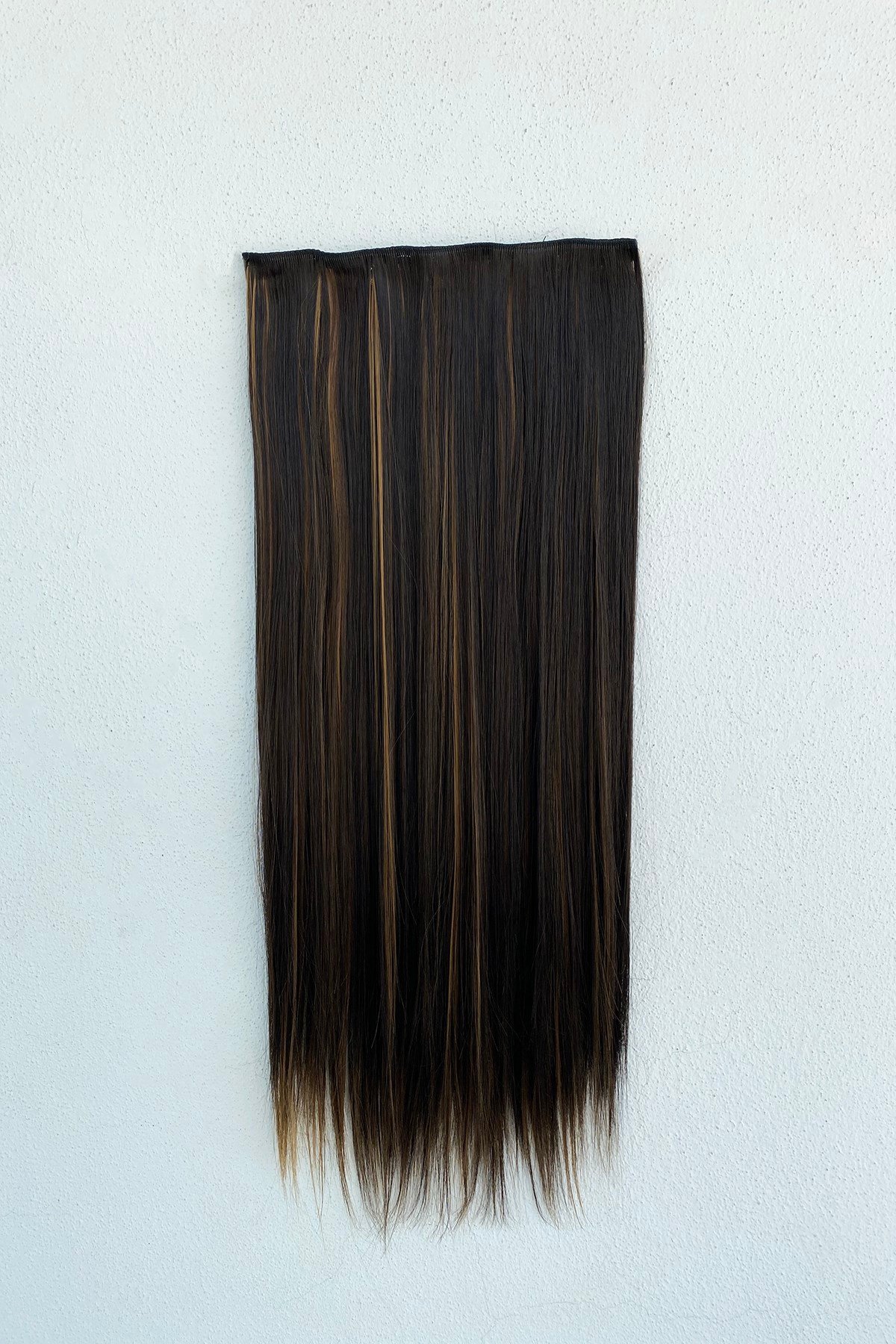 Isıya Dayanıklı Yarım Ay Saç Çıt Çıt 4H27# / Düz /  Kahverengi  Balyaj 70Cm / 140Gr