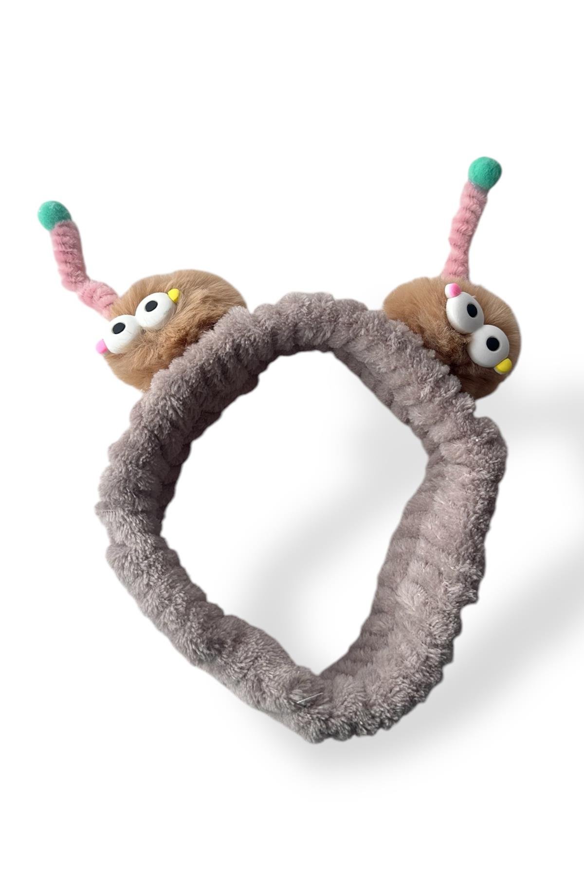 Kahverengi Canavar Figürlü Peluş Saç Bandı