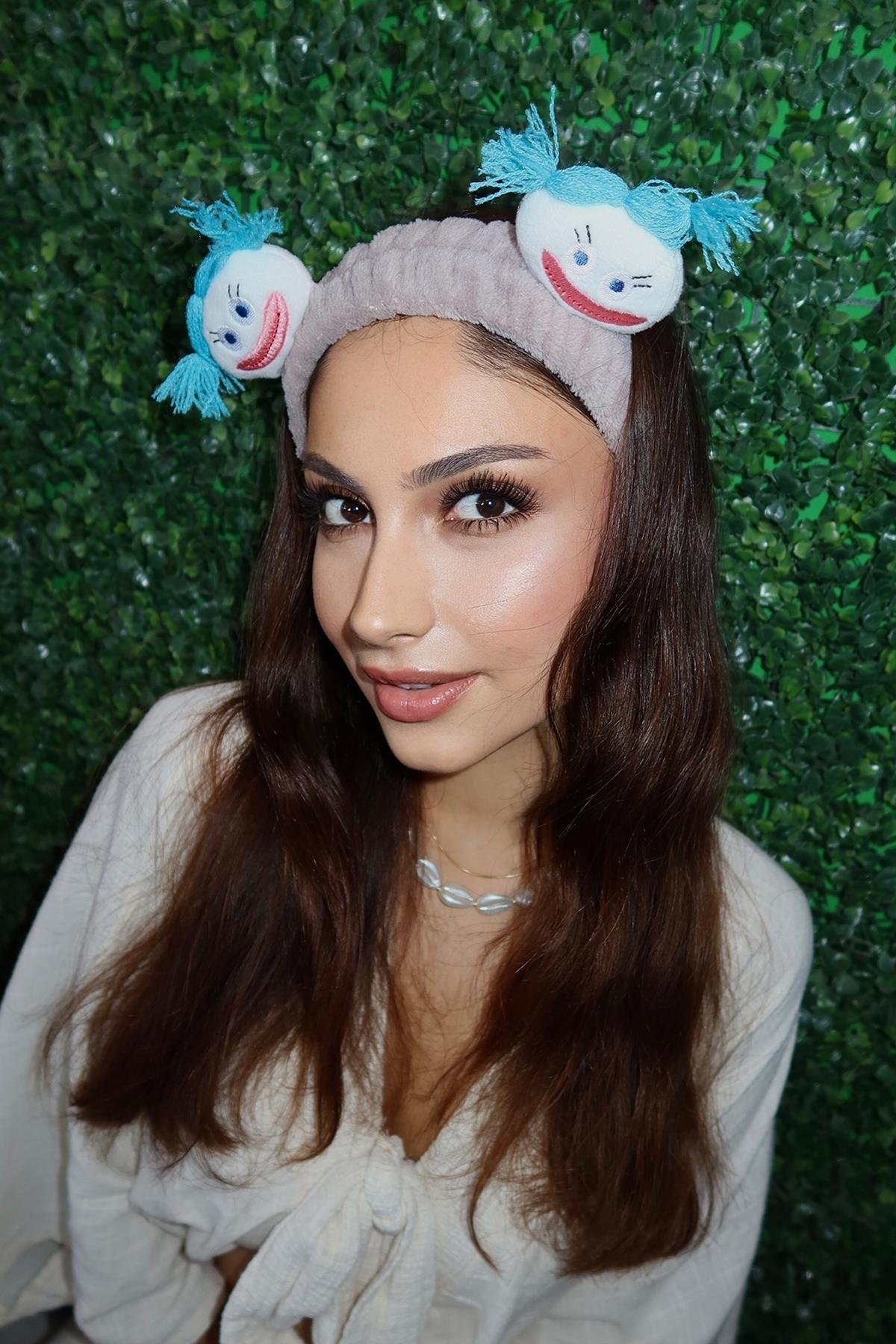 Kahverengi Canavar Figürlü Peluş Saç Bandı