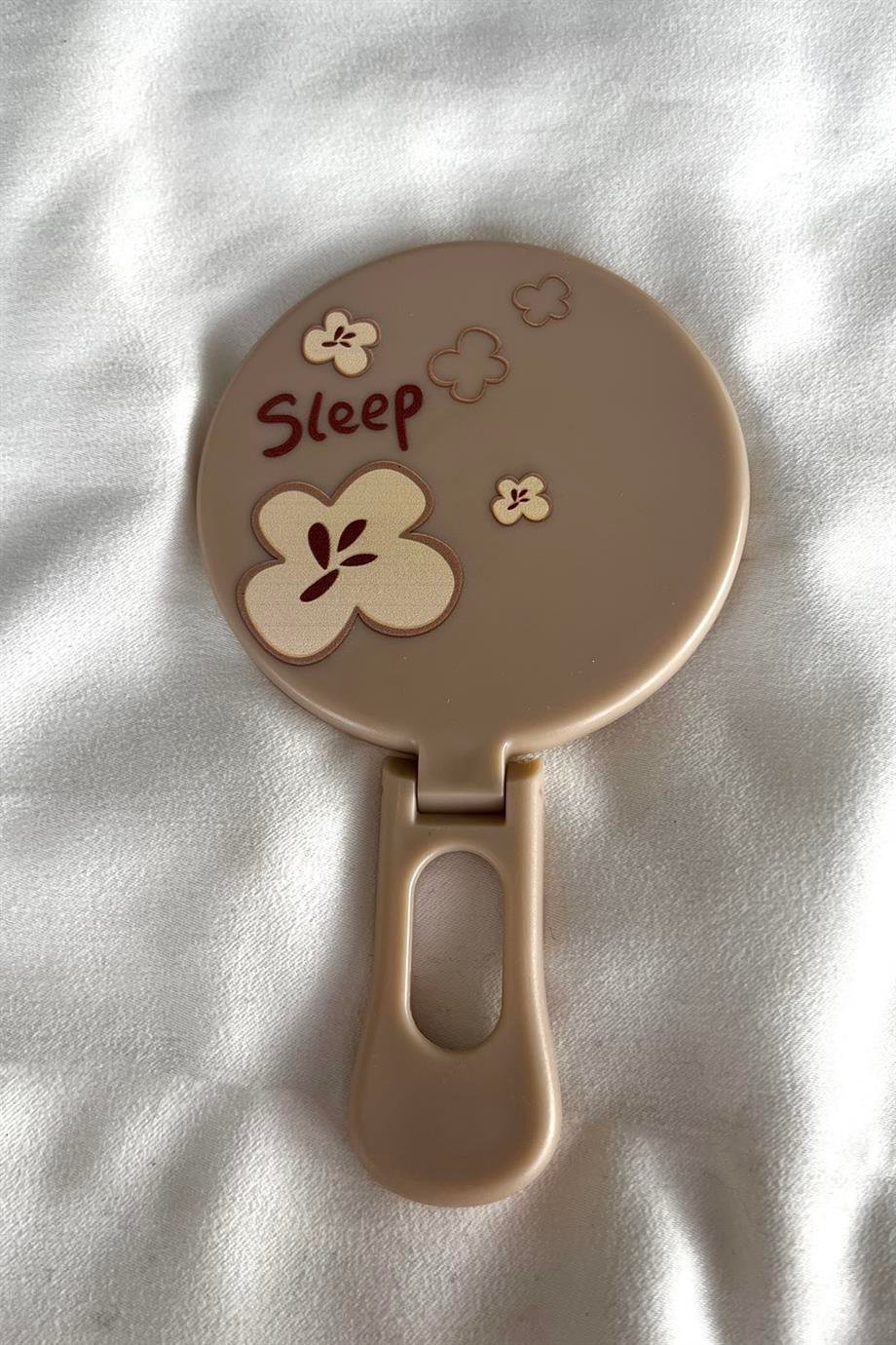 Kahverengi Sleep Yazı Figürlü Ayna/Makyaj Aynası (Orta Boy)