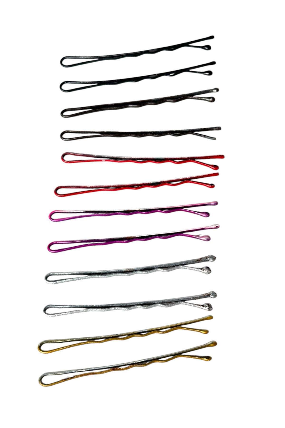 Karışık Renk 12'li Tel Toka Set